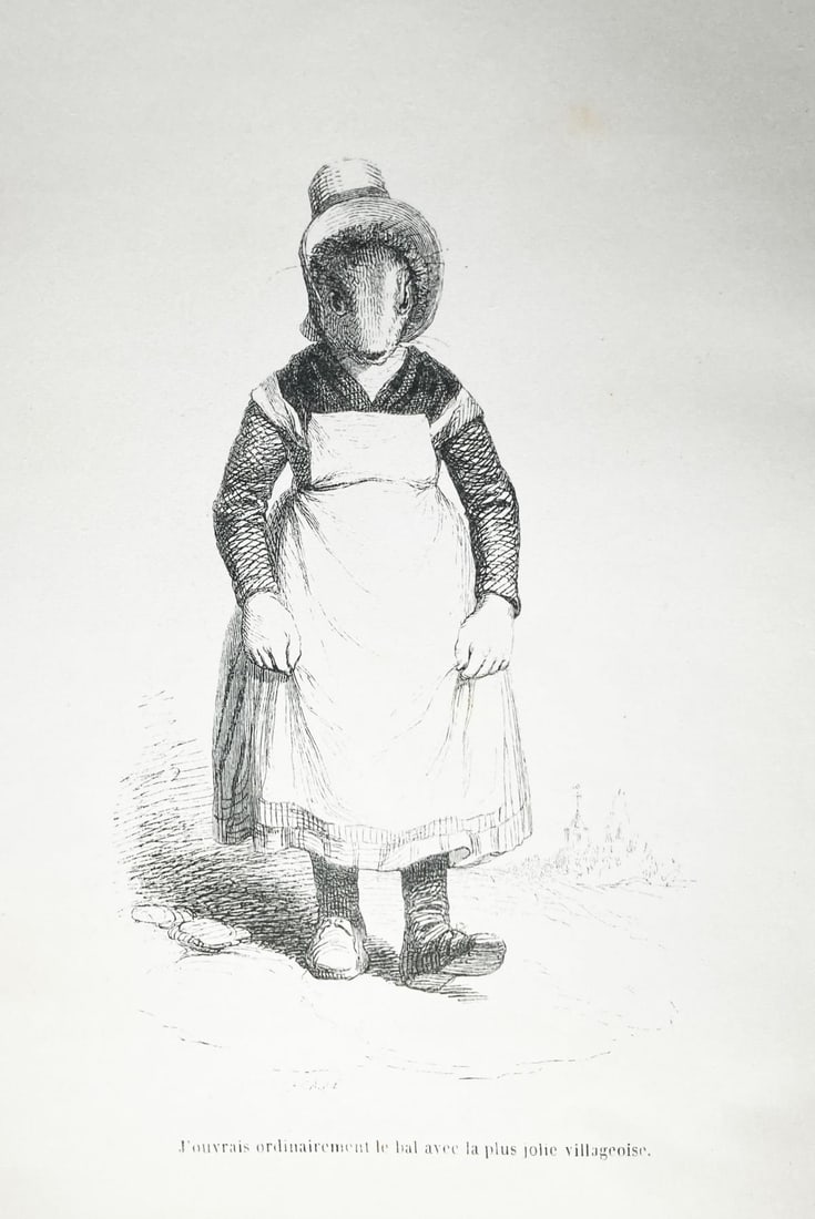 J.J. Grandville - Grandville et Les Animaux 56: Artist: J.J. GrandvilleTitle: Grandville et Les Animaux 56Year: 1842Dimensions: 10.5in. by 6.5in.Edition: From the rare limited editionPublisher: Etudes De Moeurs ContemporainesSuite: Grandville et