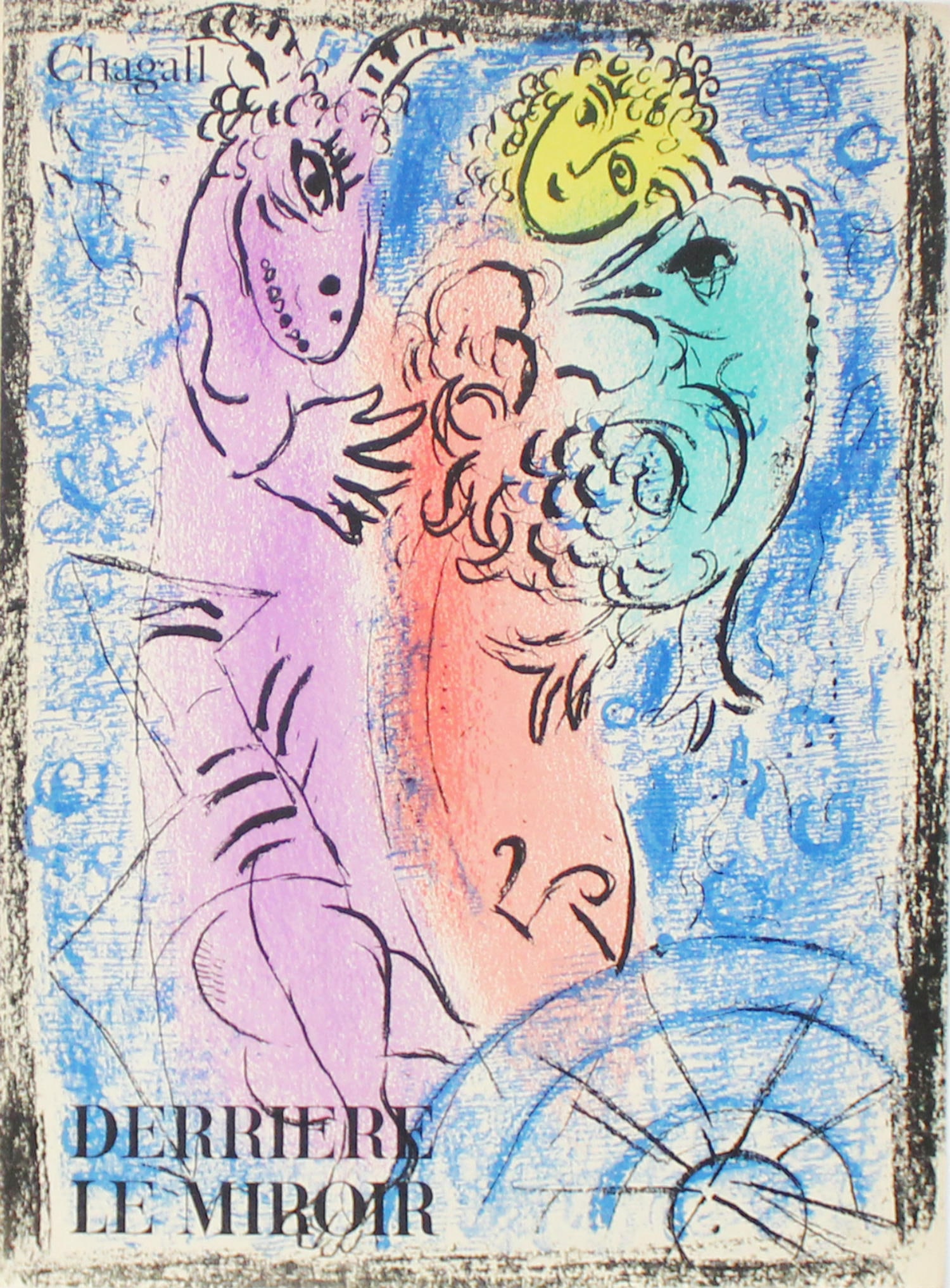 Marc Chagall - Cover From Derriere Le Miroir: Artist: Marc ChagallTitle: Cover From Derriere Le MiroirYear: 1962Dimensions: 15in. by 11in.Edition: From the rare limited editionPublisher: Maeght Editions ParisSuite: Derriere le MiroirMedium: