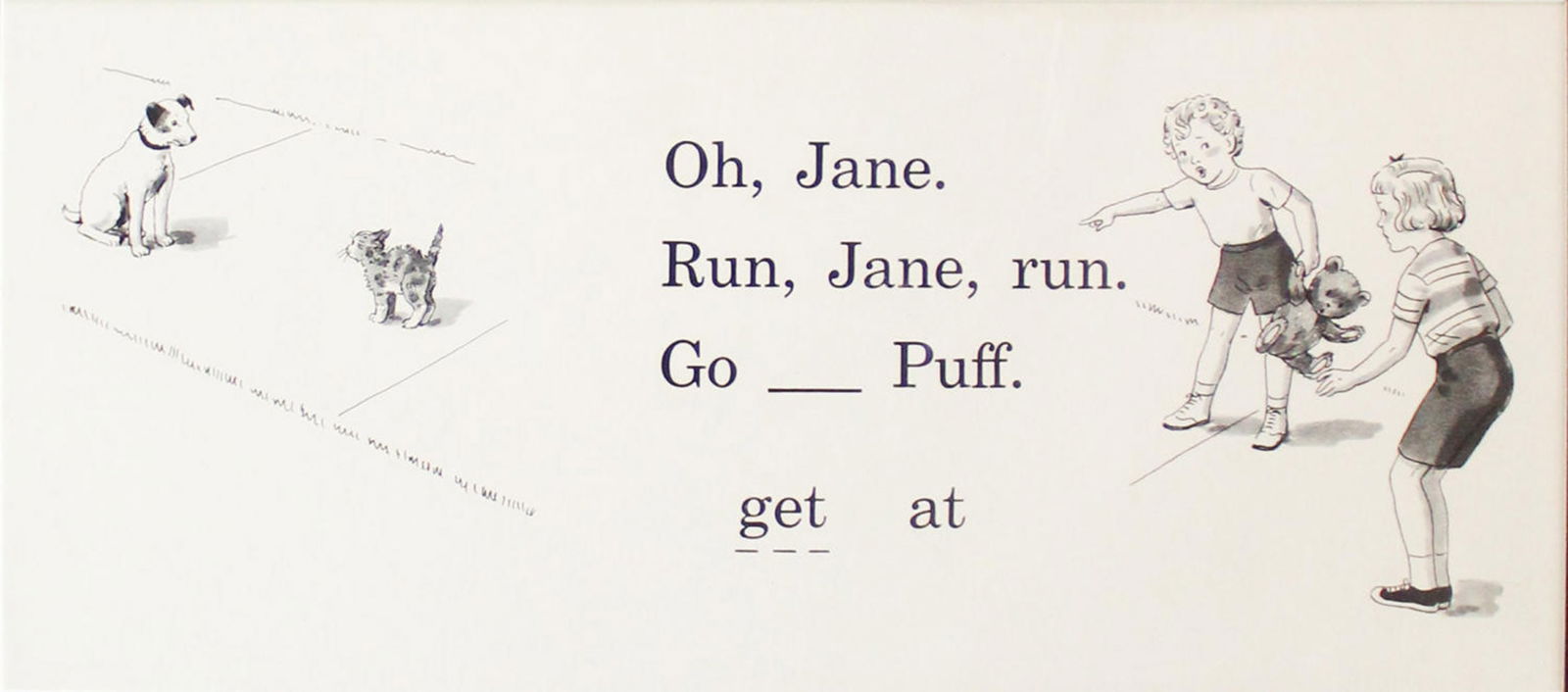 Eleanor Campbell & Keith Ward - Go Get Puff: Artist: Eleanor Campbell & Keith WardTitle: Go Get PuffYear: 1943sDimensions: 25in. by 14in.Edition: From the rare limited editionPublisher: Scott ForesmanSuite: Our Big BookMedium: Original Offset