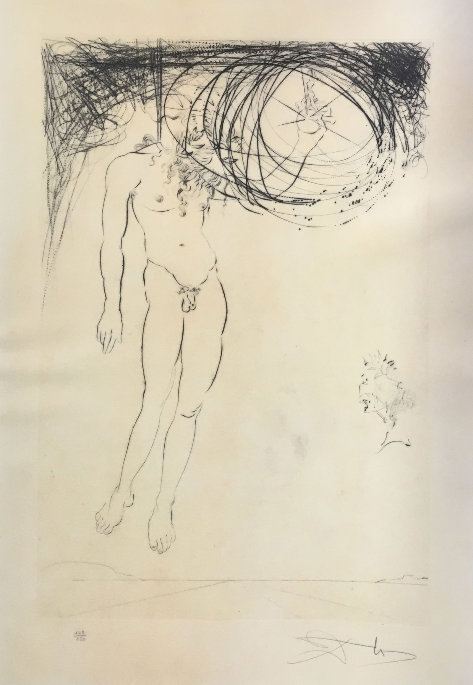 Salvador Dali - Darius Jura qu il pendrait Alexandre: Artist: Salvador DaliTitle: Darius Jura qu il pendrait AlexandreYear: 1973Dimensions: 24 3/8in. by 15 3/4in.Edition: From the Rare Limited Edition of 150Publisher: Albert SkiraSuite: Roi Je t Attends