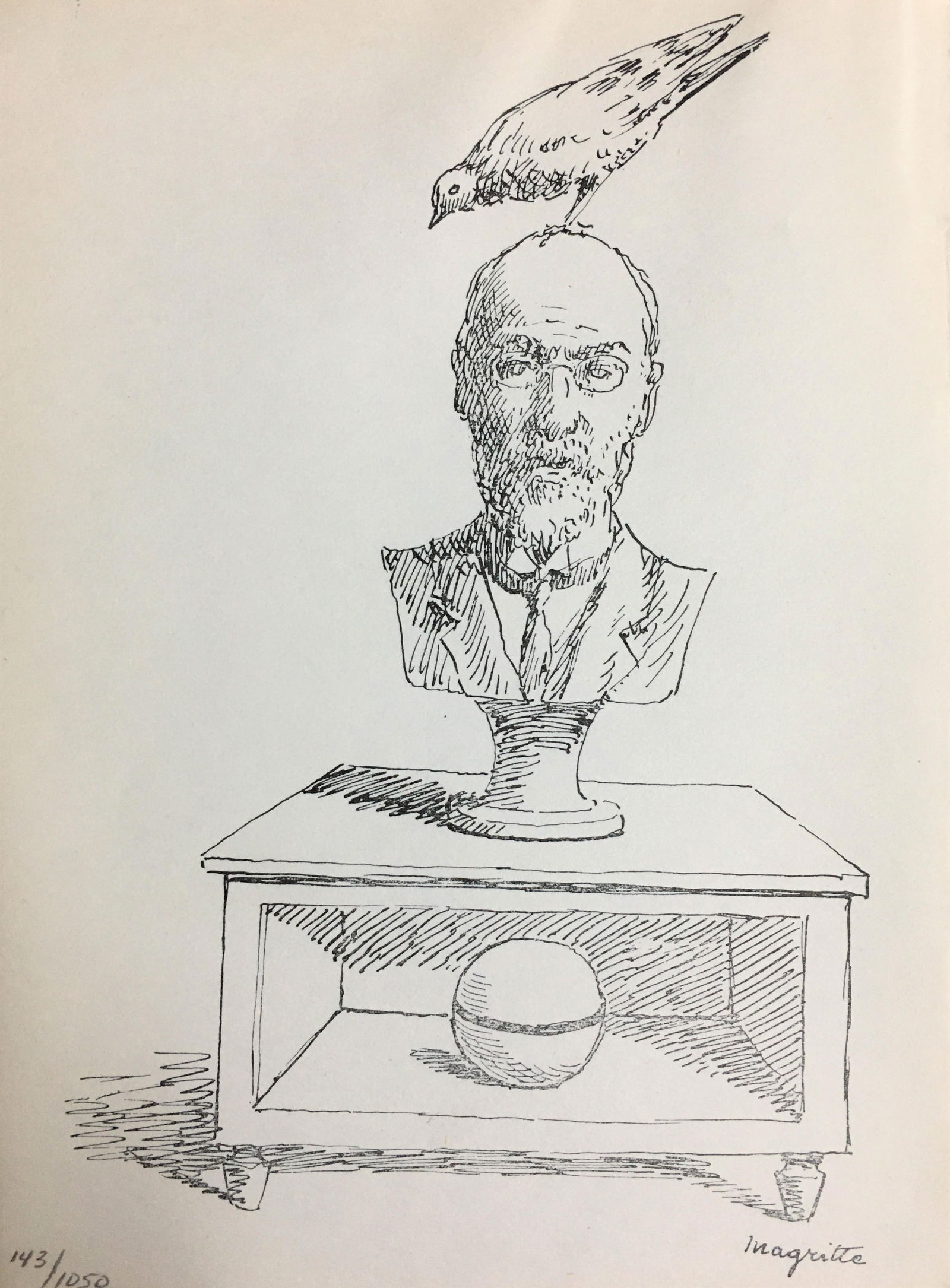 Rene Magritte - Untitled: Artist: Rene MagritteTitle: UntitledYear: 1959Dimensions: 5 1/2in. by 7 1/2in.Edition: From rare edition of 1050Publisher: Paris: Le Terrain vague 1959.Suite: E.L.T. Mesens Poems Medium: offset