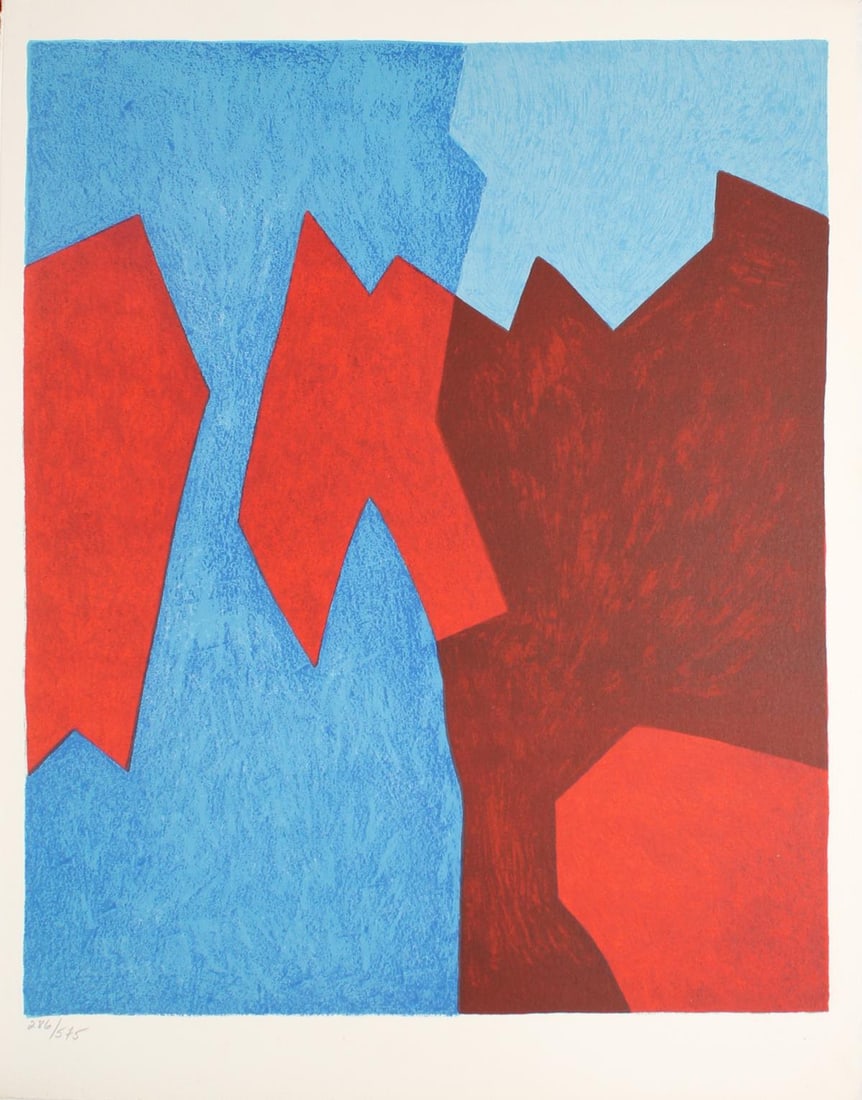 Serge Poliakoff - Untitled: Artist: Serge PoliakoffTitle: UntitledYear: 1975Dimensions: 14in. by 10in.Edition: 133 from the rare limited edition 575Publisher: Editions XXe Siecle Paris FranceSuite: San Lazzaro Et Ses