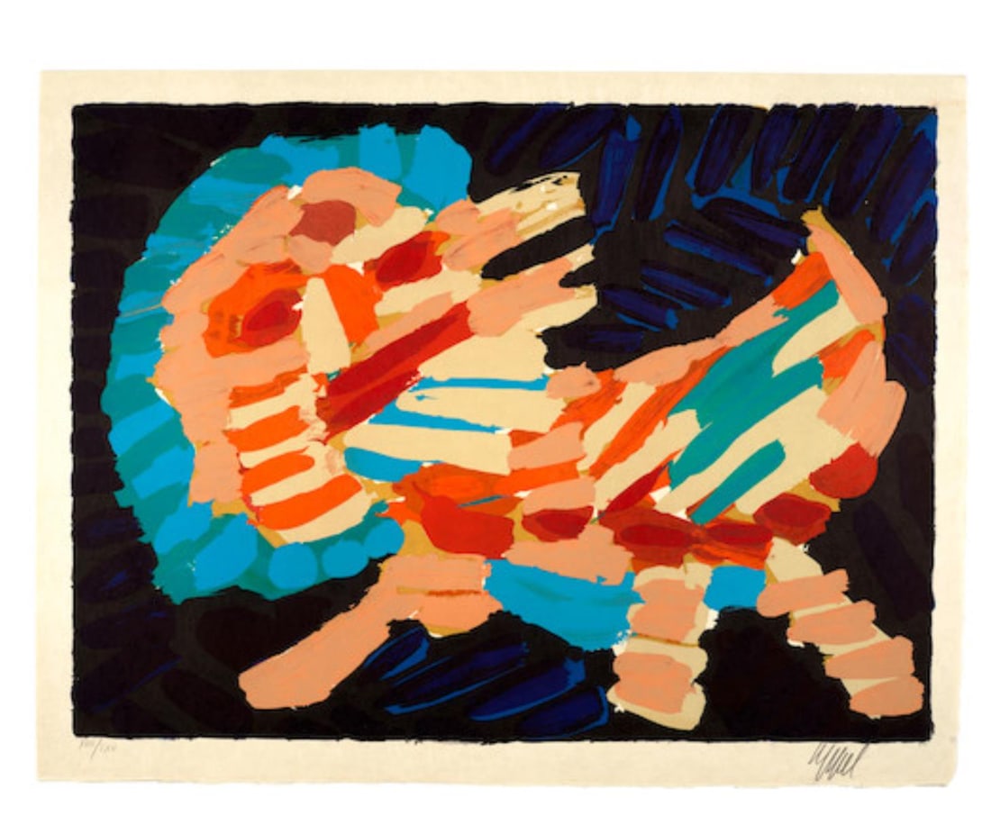 Karel Appel - Smiling Cat: Artist: Karel Appel Title: Smiling Cat Year: 1979 Dimensions: 24 5/8in. by 30 1/4in. Edition: From the rare limited edition of LXV Publisher: London Arts Inc. D