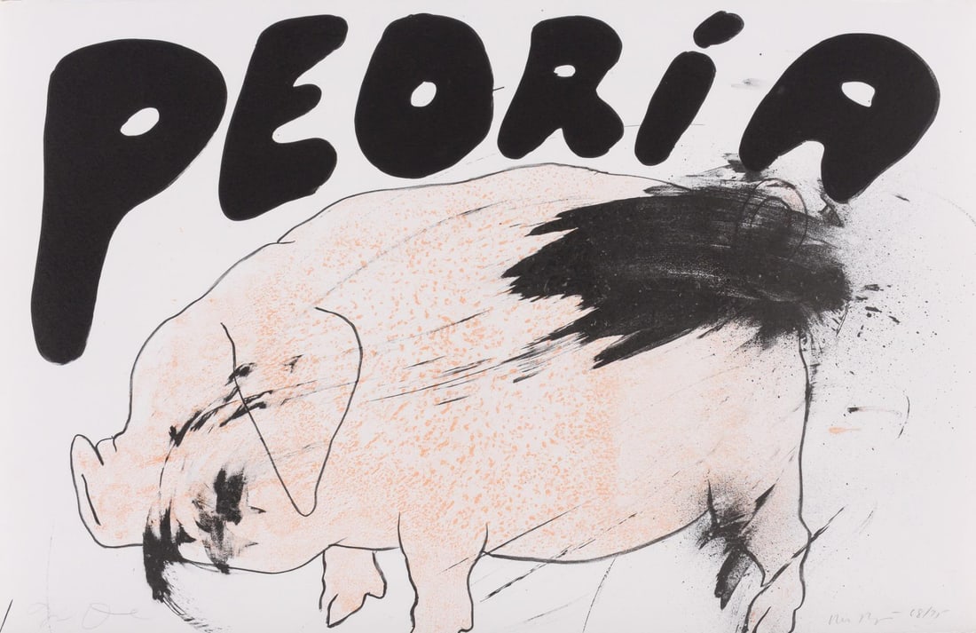 Jim Dine - Peoria Pig: Artist: Jim Dine Title: Peoria Pig Year: 1970 Dimensions: 17 3/4in. by 27 1/2in. Edition: From the Rare Limited Edition of 75 Publisher: Petersburg Press London