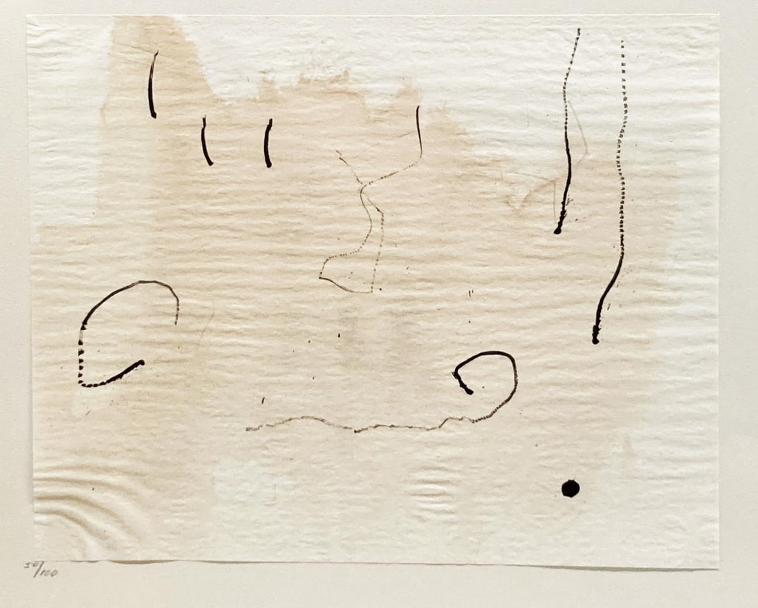Joan Miro - Untitled: Artist: Joan MiroTitle: Untitled Year: 1963Dimensions: 14in. by 11 1/2in.Edition: From the rare limited edition of 100Publisher: Maeght EditeurSuite: Trace sur l eauMedium: Color Offset Lithographs