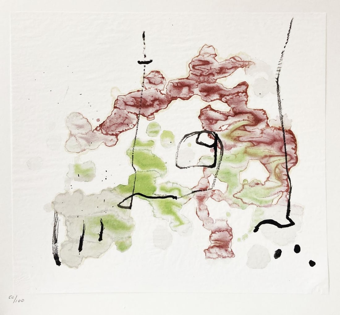 Joan Miro - Untitled: Artist: Joan MiroTitle: Untitled Year: 1963Dimensions: 14in. by 11 1/2in.Edition: From the rare limited edition of 100Publisher: Maeght EditeurSuite: Trace sur l eauMedium: Color Offset Lithographs