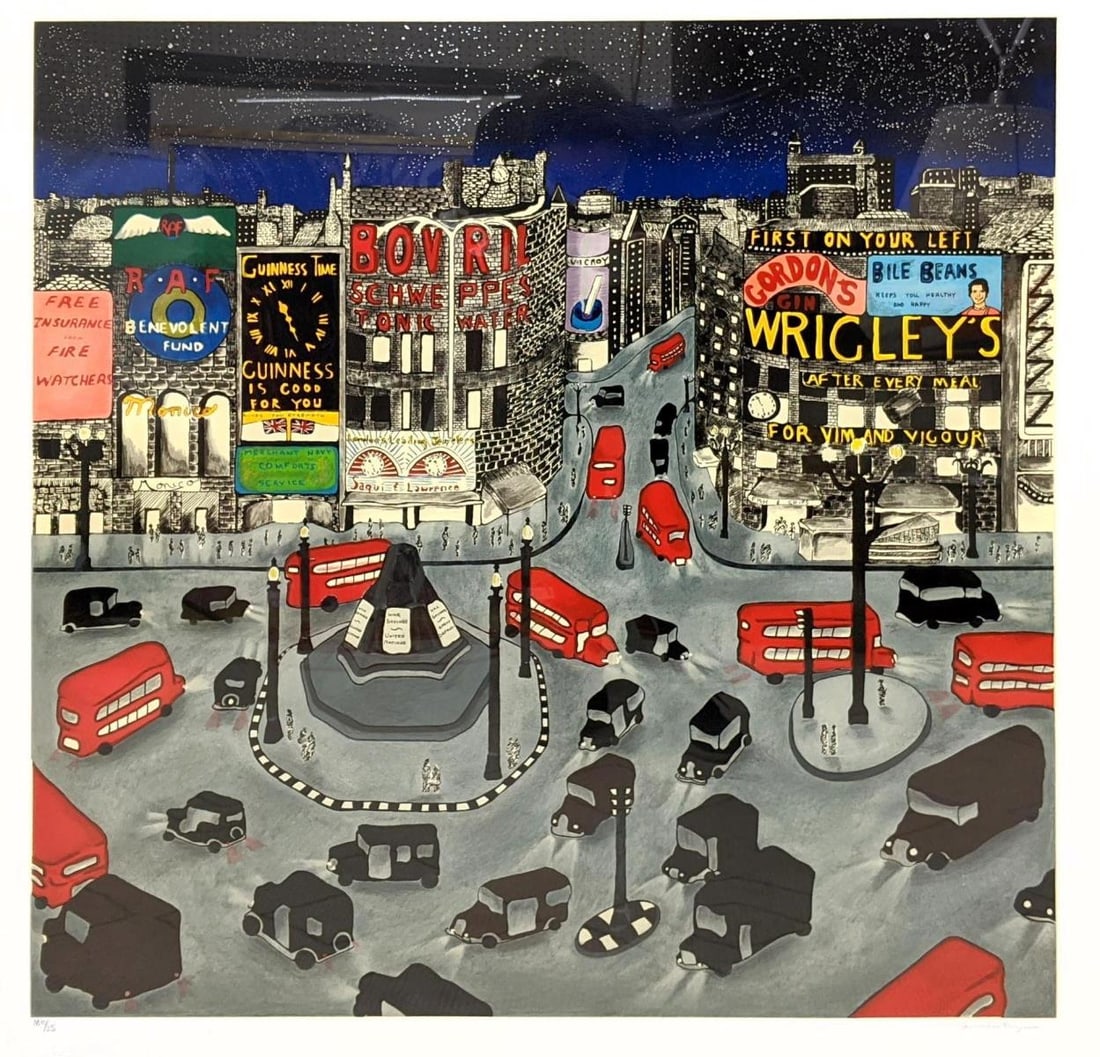 Linnea Pergola - Sign of the Times (Times Square): Artist: Linnea PergolaTitle: Sign of the Times (Times Square)Year: 1990Dimensions: 36in. by 35in.Edition: From the Rare Limited EditionMedium: Screenprint in ColorsCondition: ExcellentSignature