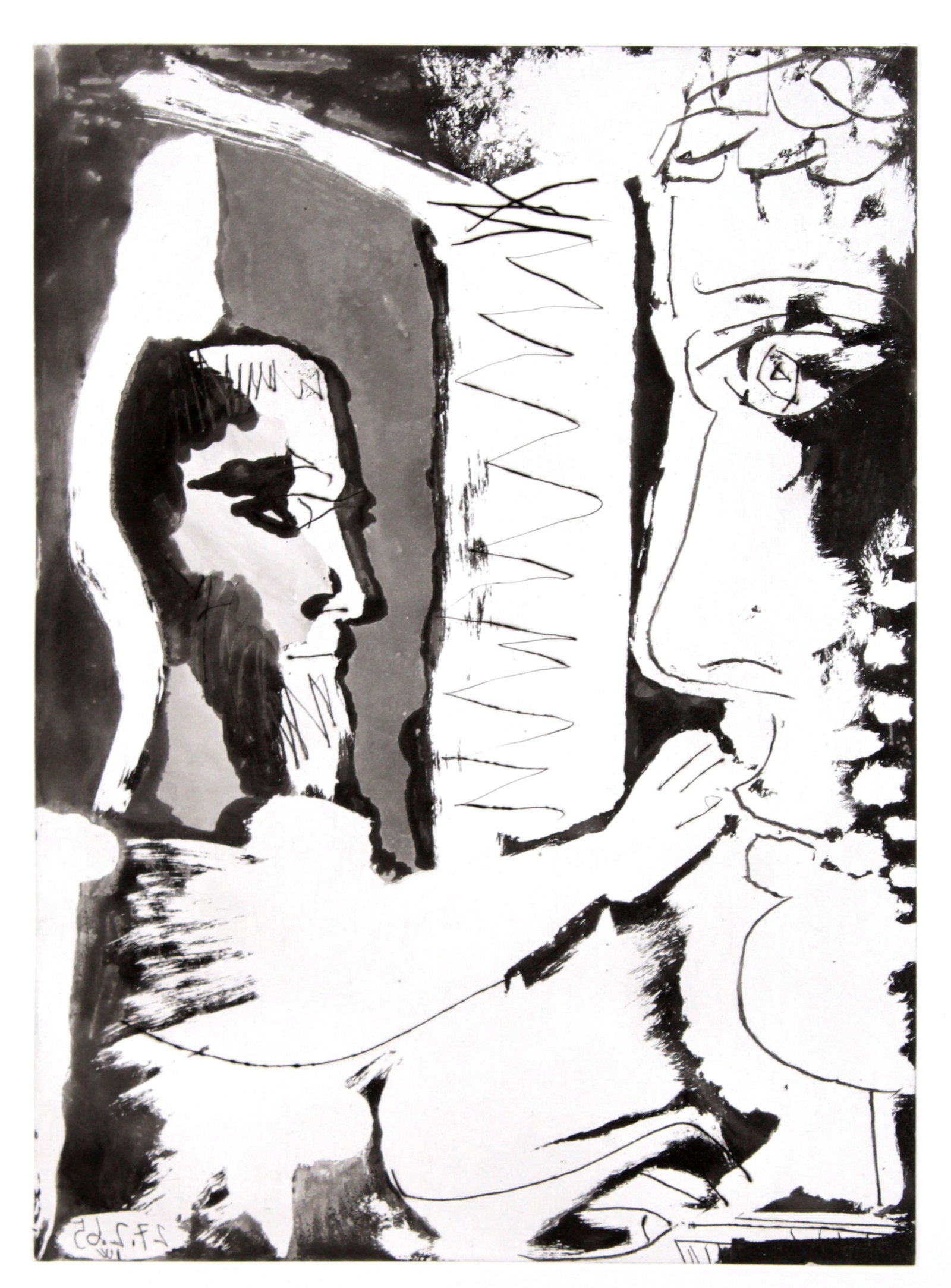 Pablo Picasso - Untitled, from "Sable Mouvant": Artist: Pablo Picasso Title: Untitled, from "Sable Mouvant" Year: 1964-65 Dimensions: 18 1/2 x 14 1/2 in. Edition: From the rare limited edition Publisher: Loui