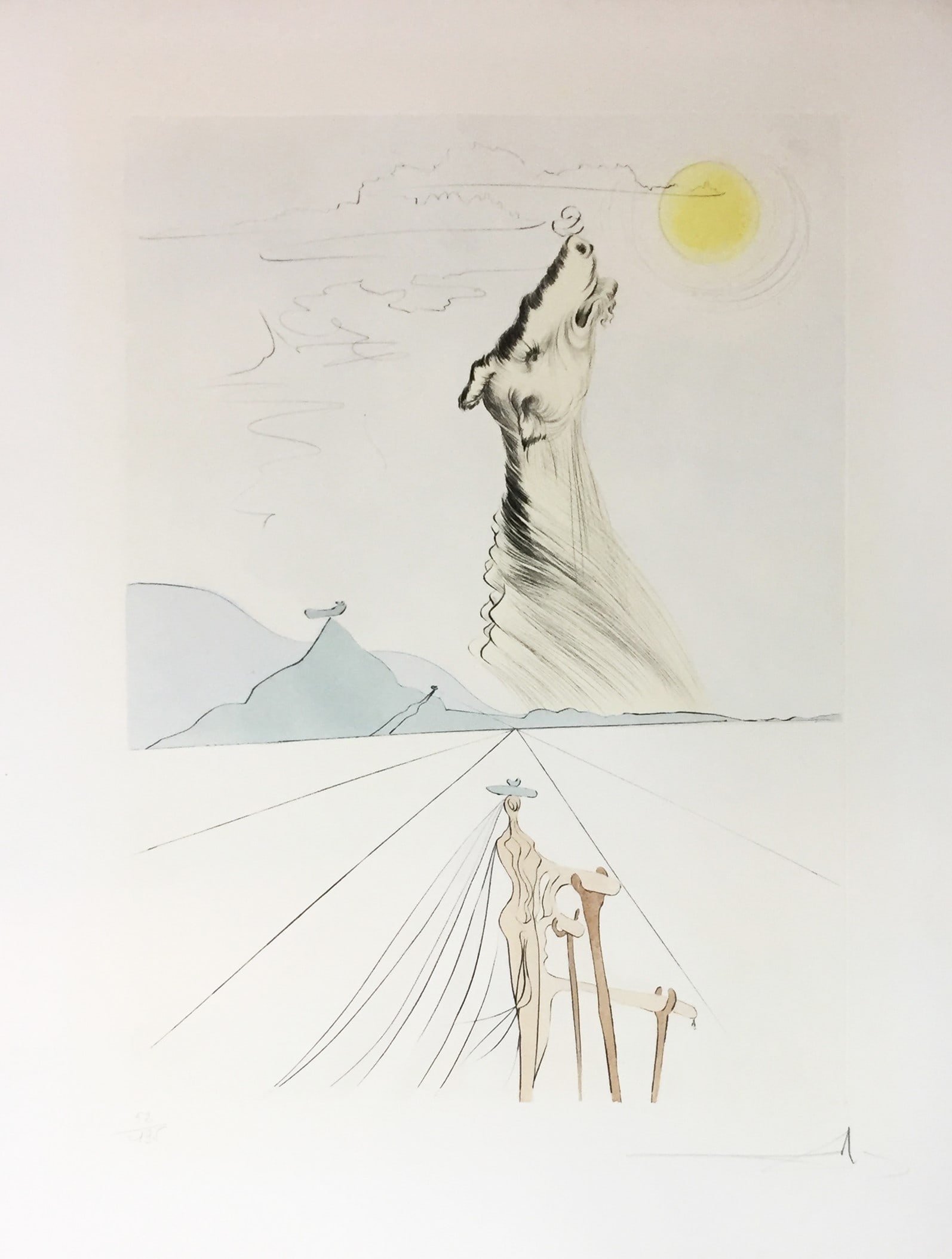 Salavdor Dali - Benjamin: Artist: Salavdor DaliTitle: BenjaminYear: 1973Dimensions: 26.75in. by 20.6in.Edition: From Limited edition of 195Publisher: Leon Amiel Paris - New YorkSuite: The Twelve Tribes of IsraelMedium: