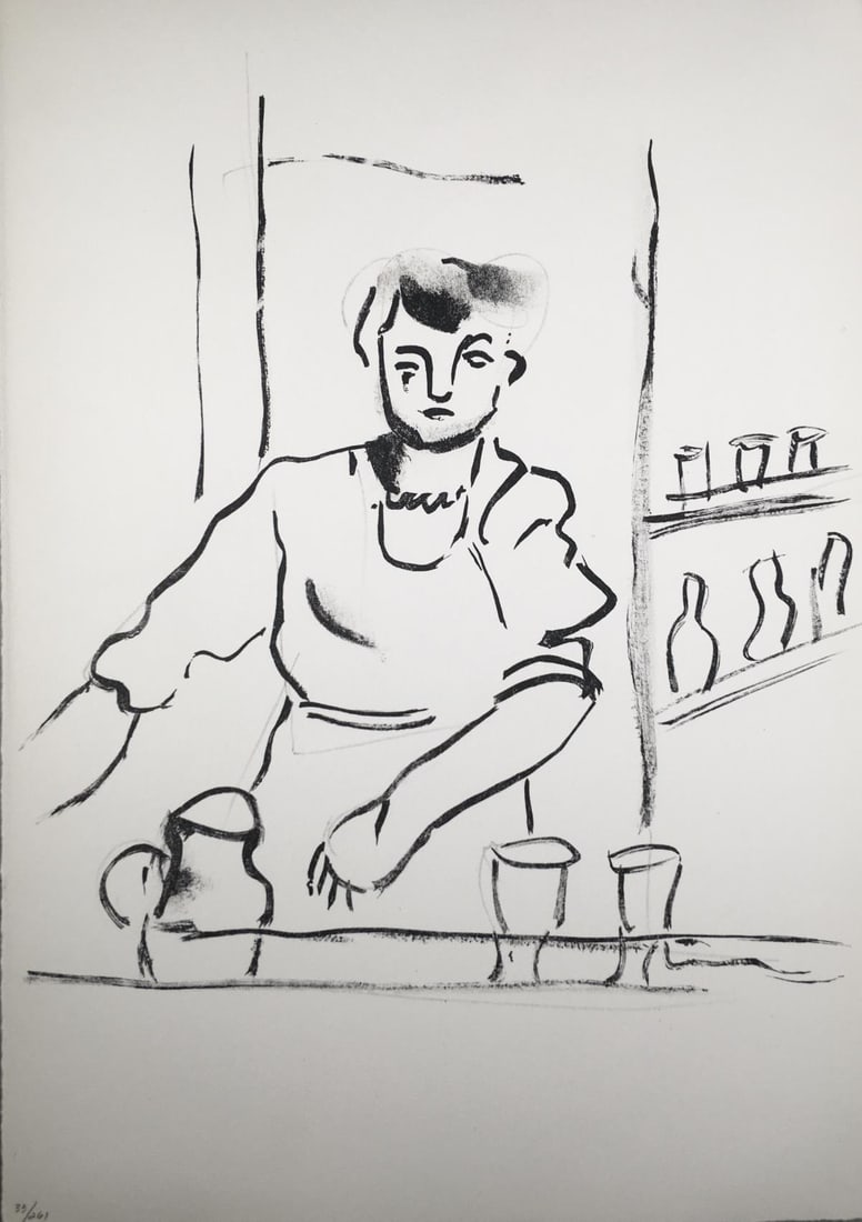 Fernand Leger - La Serveuse (The Waitress): Artist: Fernand Leger Title: La Serveuse (The Waitress) Year: 1960 Dimensions: 10 1/2in. by 15in. Edition: Limited Edition of 250 (numbered 12 to 261) Publisher:</