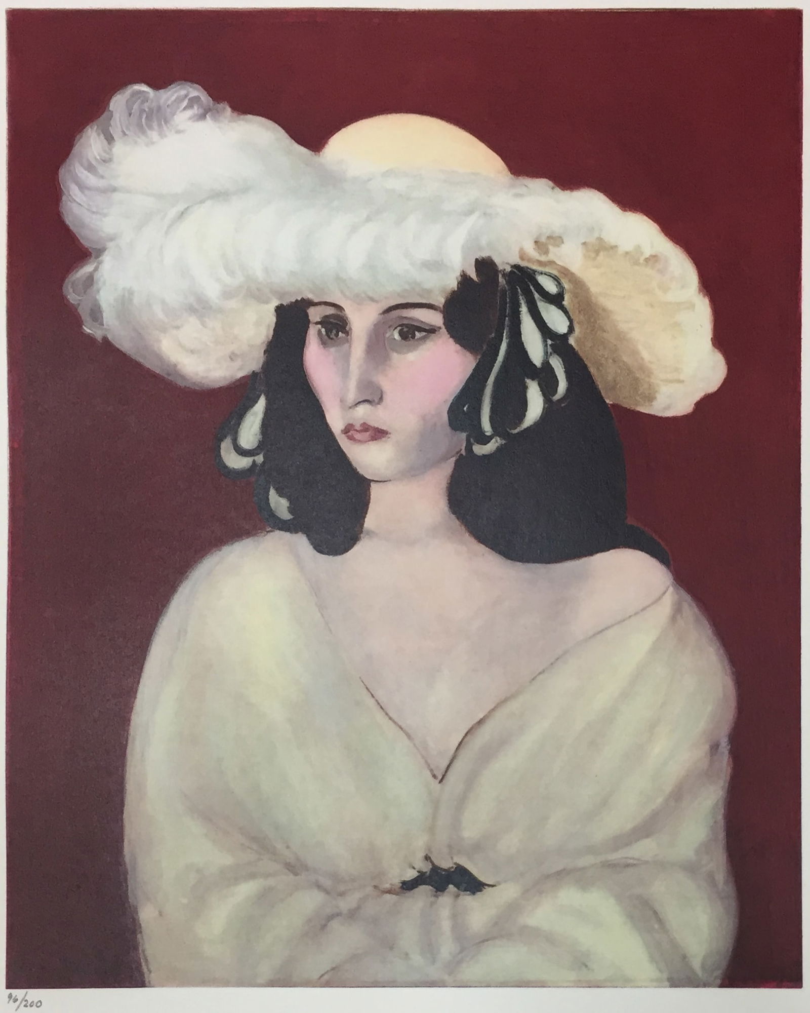Henri Matisse - Le Chapeau de Plumes: Artist: Henri MatisseTitle: Le Chapeau de PlumesYear: 1958Dimensions: 15 3/4 x 11 3/4 in.Edition: From the Rare Limited Edition of 200Publisher: New York Graphic Society, New YorkMedium: Original