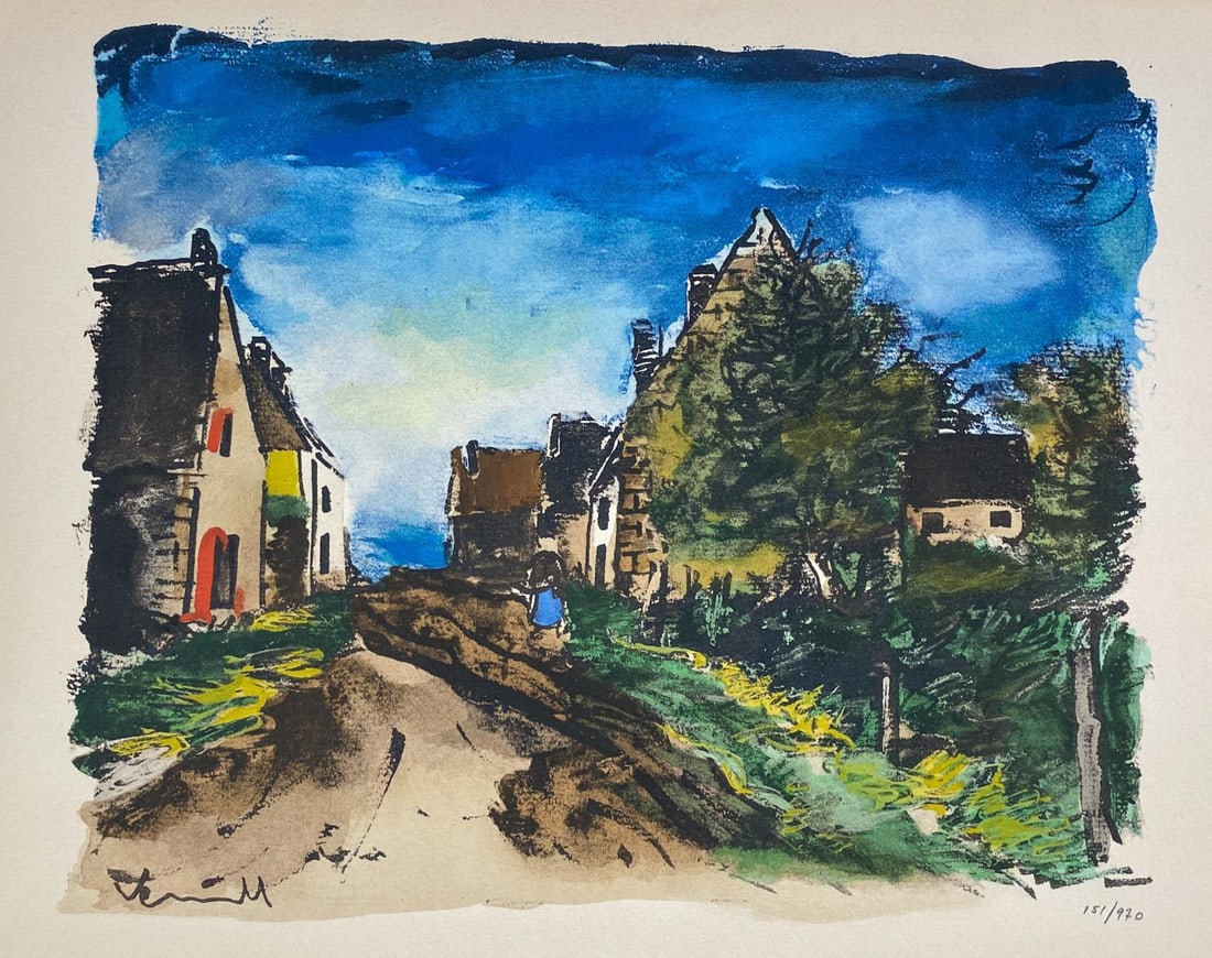 Maurice De Vlamnick (After) - Paysage d'Ile de France: Artist: Maurice De Vlamnick (After)Title: Paysage d'Ile de FranceYear: 1959Dimensions: 13in. by 18in.Edition: 151 from the limited edition of 970Suite: Douze ContemporainsMedium: Original