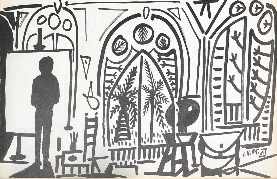 Pablo Picasso (After) - Untitled Sketchbook Page 9: Artist: Pablo Picasso (After) Title: Untitled Sketchbook Page 9 Year: 1960 Dimensions: 10in. by 16.5in. Edition: From the rare edition of 100 Publisher: Cercle