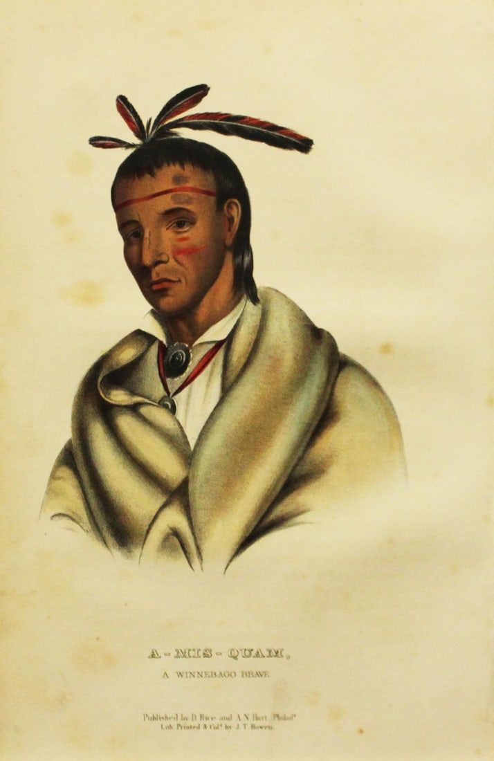 Charles Bird King - A Mis Quam A Winnebago Brave: Artist: Charles Bird KingTitle: A Mis Quam A Winnebago BraveYear: 1858Dimensions: 10 1/2in. by 6 3/4in.Edition: From the Rare Limited EditionPublisher: D. Rice and A.N. Hart PhiladelphiaSuite: