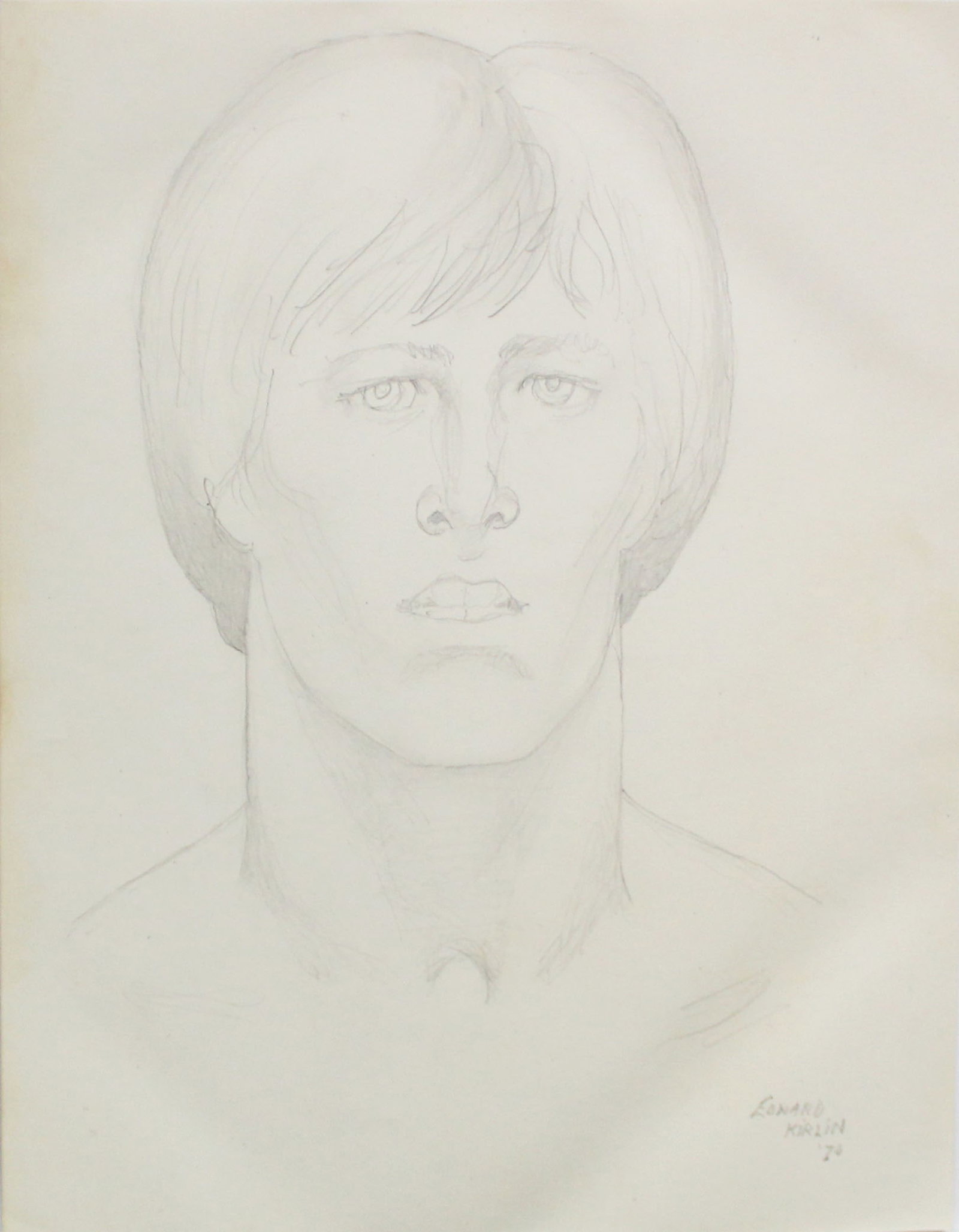 Emlen Etting - Edward Kirlin: Artist: Emlen EttingTitle: Edward KirlinYear: 1974Dimensions: 9 3/4in. by 12 1/2in.Edition: Unique One of a Kind ArtworkSuite: Heads of BoysMedium: Original Pencil on PaperCondition: ExcellentNotes:
