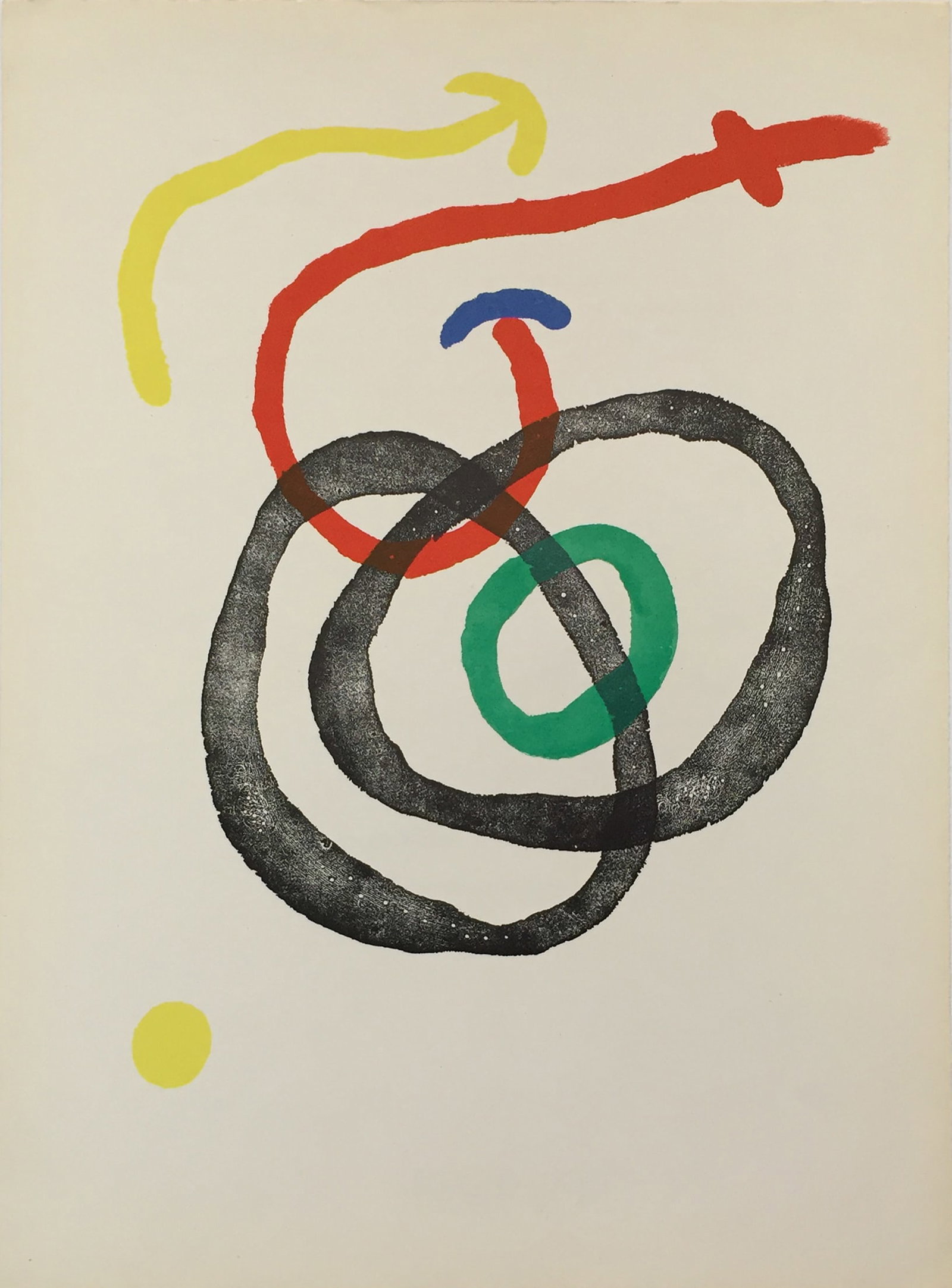 Joan Miro - Hai Ku: Artist: Joan MiroTitle: Hai KuYear: 1967Dimensions: 15 x 11 in.Edition: From the Rare Limited EditionPublisher: Mourlot ParisSuite: Derriere Le Miroir No. 164-65Medium: Lithograph in colorsCondition: