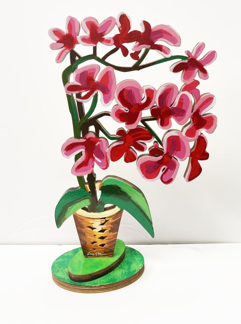 David Gerenstein - Flowers: Artist: David GerensteinTitle: FlowersYear: 1995Dimensions: 19.5in. by 12in.Edition: From the rare limited editionMedium: Original painted wooden sculptureCondition: ExcellentSignature Details: Hand