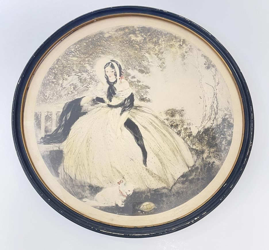 Jean Hardy - Woman in Dress: Artist: Jean HardyTitle: Woman in DressYear: 1925Dimensions: 18 1/4in. by 18 1/4in.Edition: From the Rare Limited EditionMedium: Aquatint and Drypoint Etching in ColorsCondition: ExcellentSignature