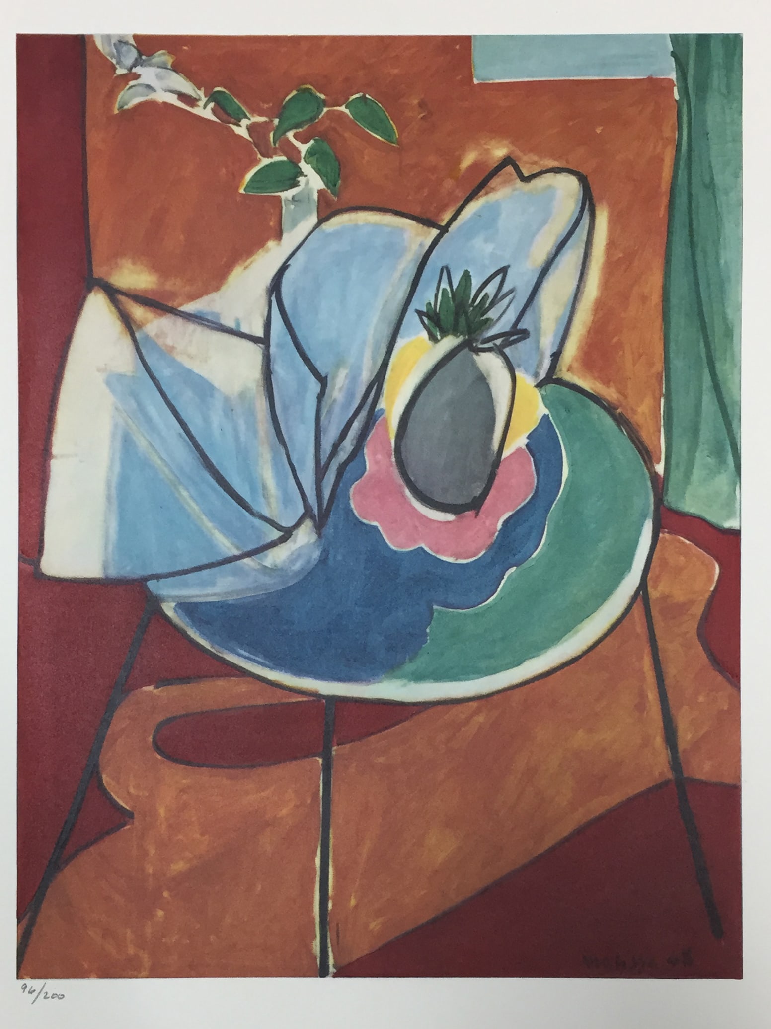 Henri Matisse - The Pineapple (After): Artist: Henri MatisseTitle: The PineappleYear: 1958Dimensions: 15 3/4in. by 11 3/4in.Edition: From the Rare Limited Edition of 200Publisher: New York Graphic Society New YorkMedium: Original Offset