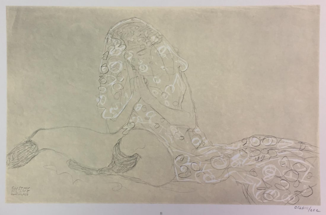 Gustav Klimt - Study for The Bride (After): Artist: Gustav KlimtTitle: Study for The BrideYear: 1980Dimensions: 16in. by 12in.Edition: From the Rare Limited Edition of CCCPublisher: MazzottaSuite: Disegni EroticiMedium: Original