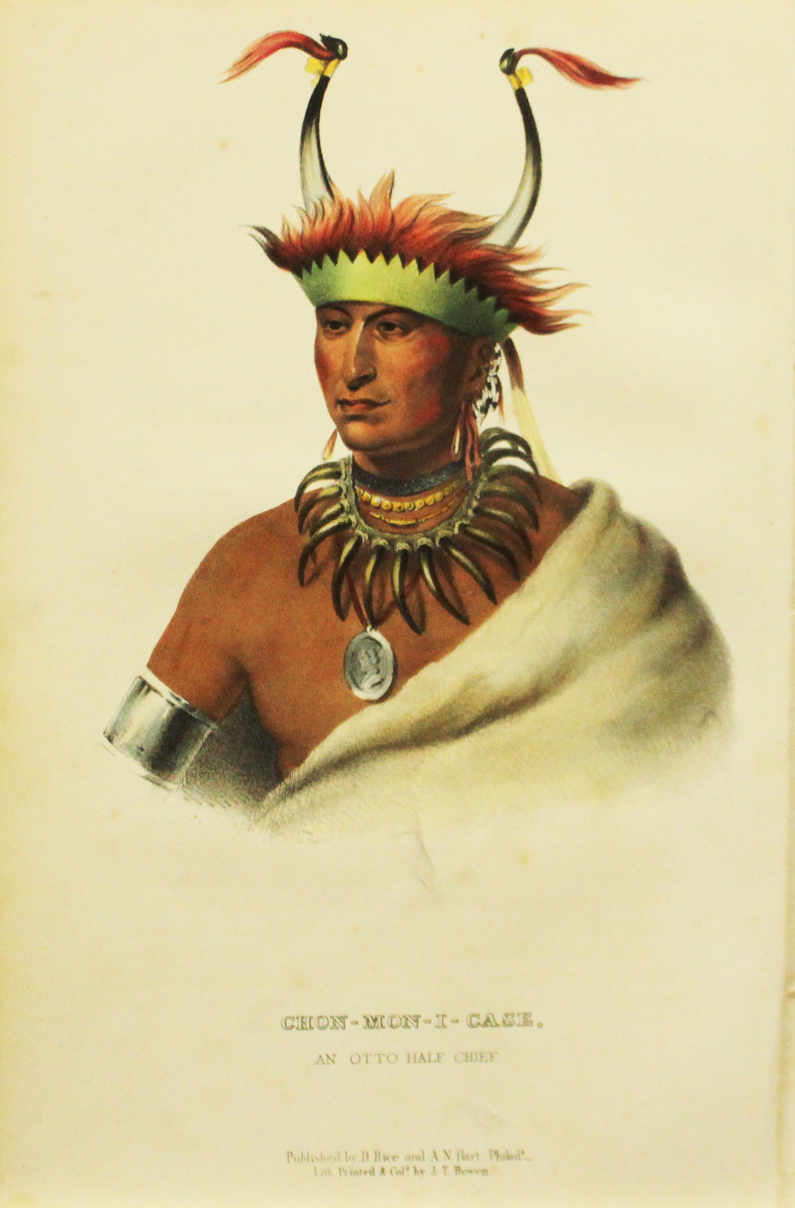 Charles Bird King - Chon Mon I Case An Otto Half Chief: Artist: Charles Bird KingTitle: Chon Mon I Case An Otto Half ChiefYear: 1858Dimensions: 10 1/2in. by 6 3/4in.Edition: From the Rare Limited EditionPublisher: D. Rice and A.N. Hart PhiladelphiaSuite:
