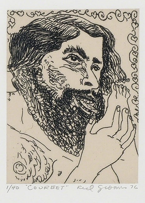 Red Grooms - Courbet: Artist: Red GroomsTitle: CourbetYear: 1976Dimensions: 15in. by 11in.Edition: Numbered from the Rare Limited EditionPublisher: Brooke AlexanderSuite: Nineteenth Century ArtistsMedium: Original