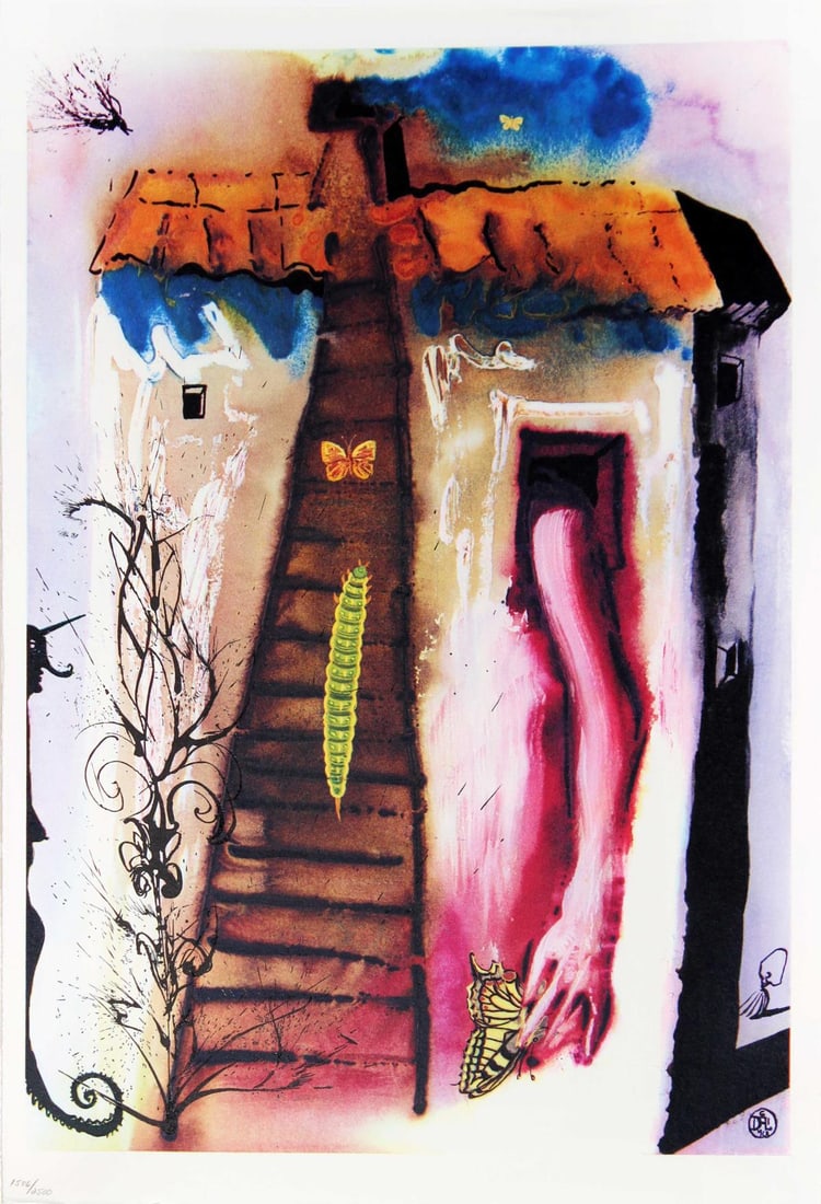 Salvador Dali - The Rabbit Sends in a Little Bill: Artist: Salvador Dali Title: The Rabbit Sends in a Little Bill Year: 1969 Dimensions: 15.6in. by 10.5in. Edition: From the limited edition of 2500 Publisher: Ma