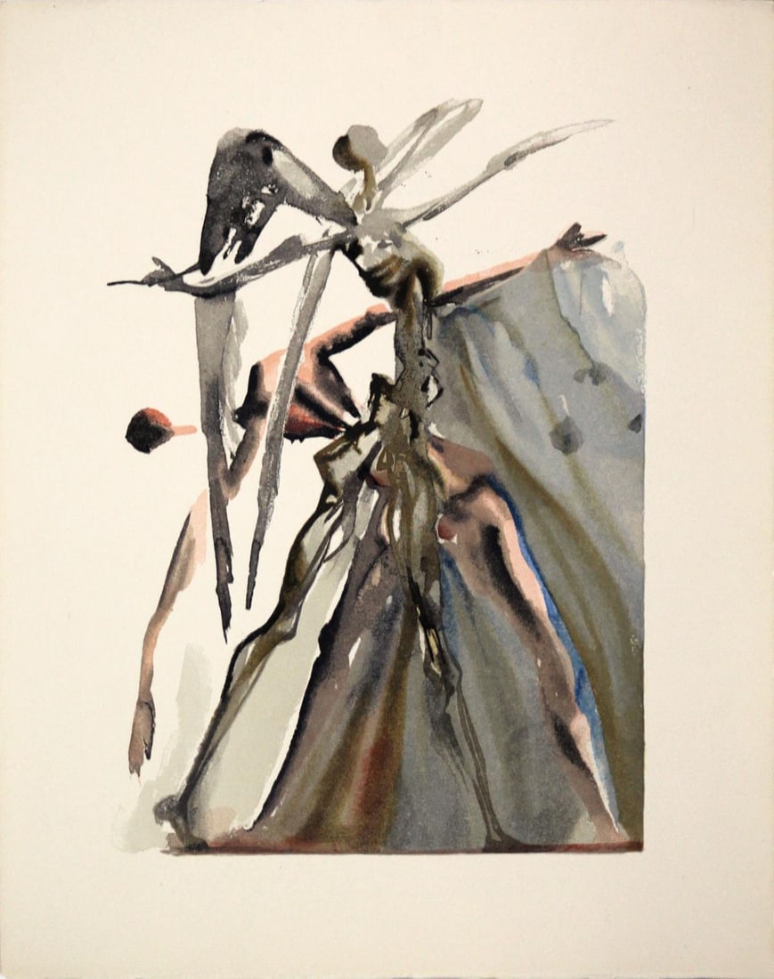 Salvador Dali - The Indolent Ones: Artist: Salvador Dali Title: The Indolent Ones Year: 1964 Dimensions: 13in. by 10in. Edition: From the rare limited edition Publisher: Les Heures Claires Paris Sui