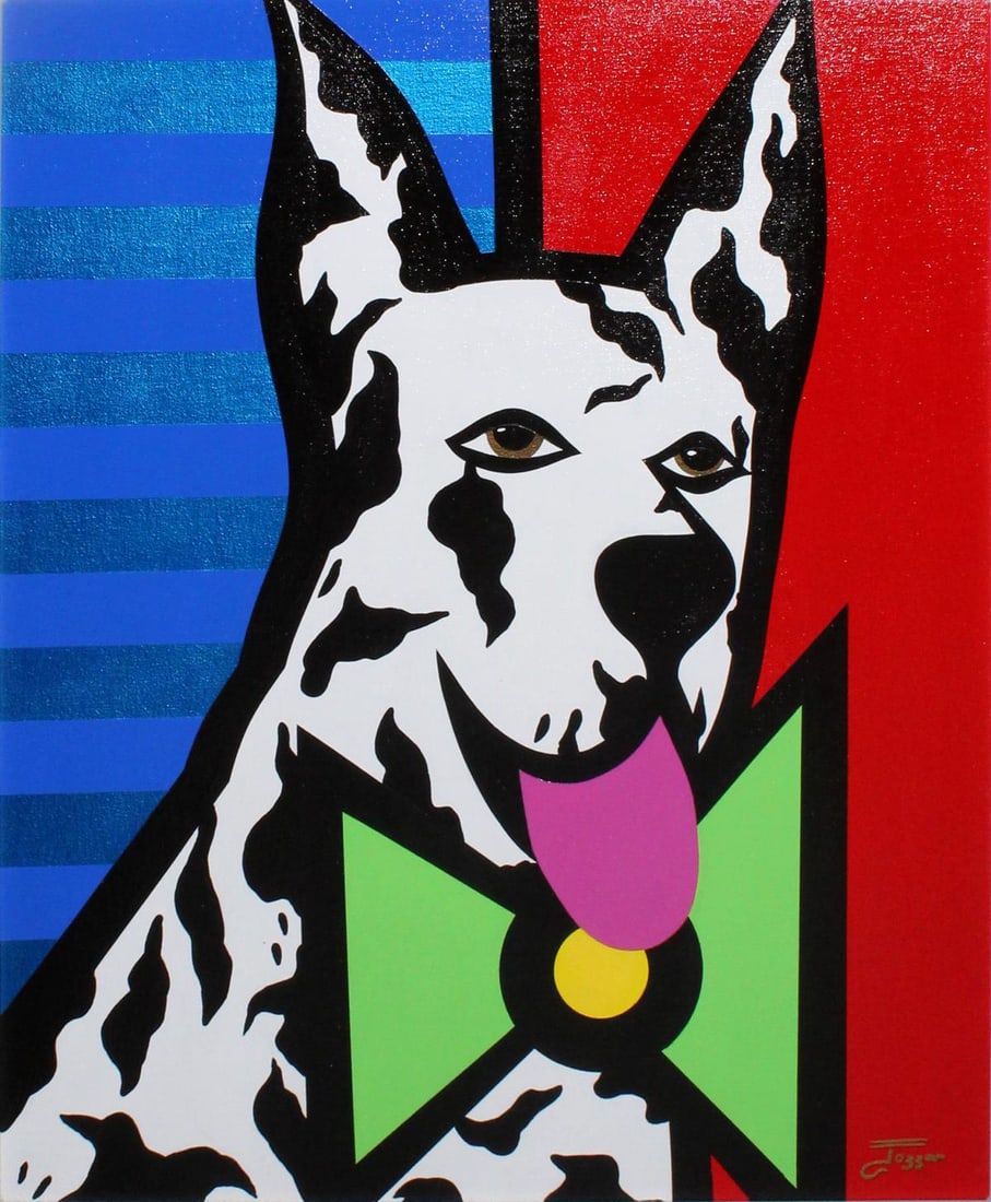 Jozza - Untitled (Great Dane): Artist: Jozza Title: Untitled (Great Dane) Dimensions: 24in. by 20in. Edition: Rare one-of-a-kind painting Medium: Original acrylic on canvas Condition: Excellent