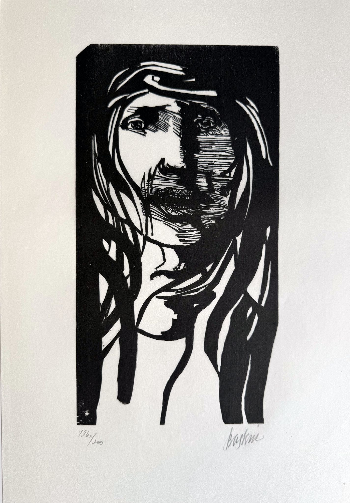 Leonard Baskin - Untitled Woodblock from ""Othello"" 1973: Artist: Leonard Baskin Title: Untitled Woodblock from ""Othello"" 1973 Year: 1973 Dimensions: 12 1/2 x 19 1/2 in. Edition: From the limited edition of 200 Medium:</