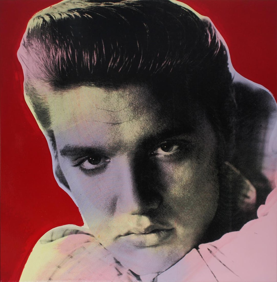 Steve Kaufman - Elvis Presley: Artist: Steve Kaufman Title: Elvis Presley Year: 1996 Dimensions: 38in. by 38in. Edition: From the rare limited edition of 250 Medium: Original serigraph on can