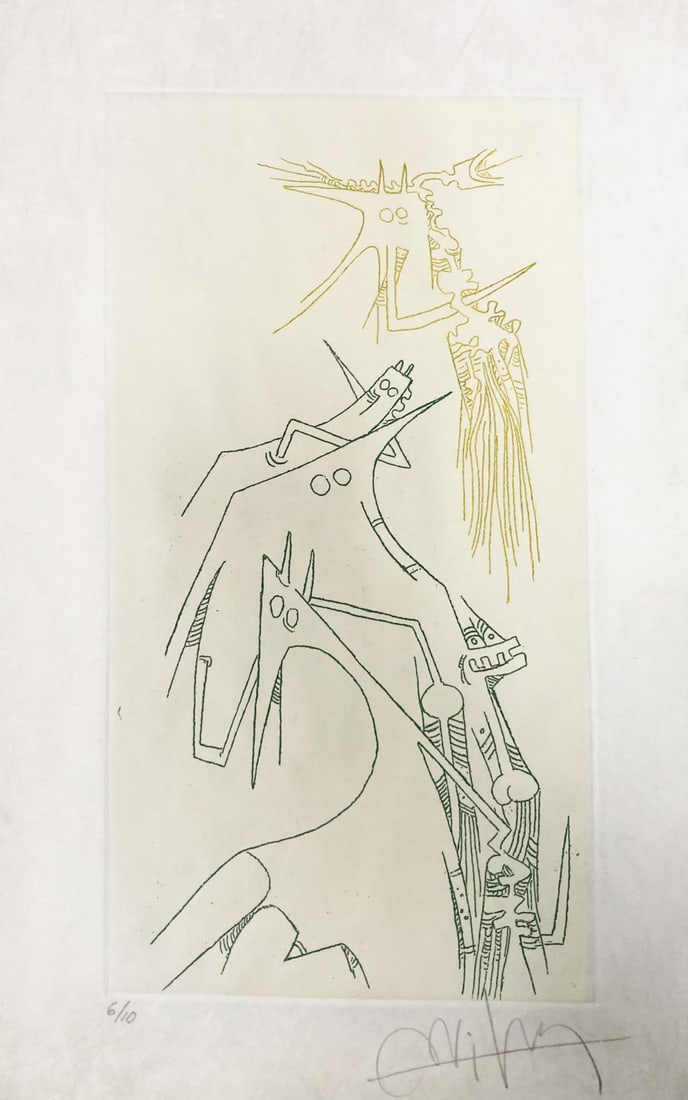 Wifredo Lam - Untitled 14 from L Antichambre De La Nature: Artist: Wifredo Lam Title: Untitled 14 from L Antichambre De La Nature Year: 1964 Dimensions: 14in. by 8.5in. Edition: Numbered from there rare limited edition of 100
