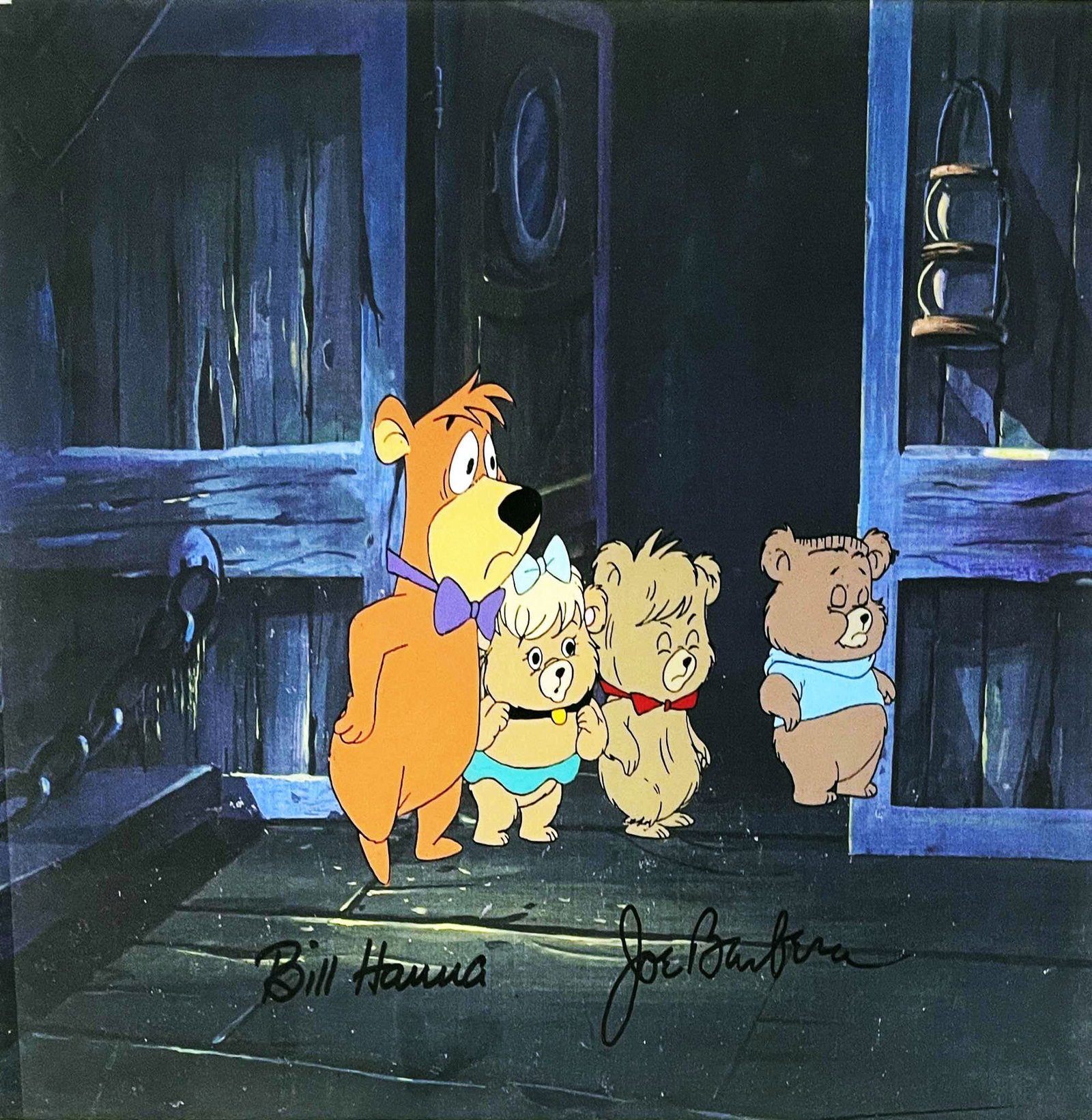 Bill Hanna & Joe Barbera - Original Painted Cell from Yogi Bear: Artist: Bill Hanna & Joe Barbera Title: Original Painted Cell from Yogi Bear Year: Dimensions: 17 1/2 x 21 1/2 in. Edition: From the rare limited edition Medium:</