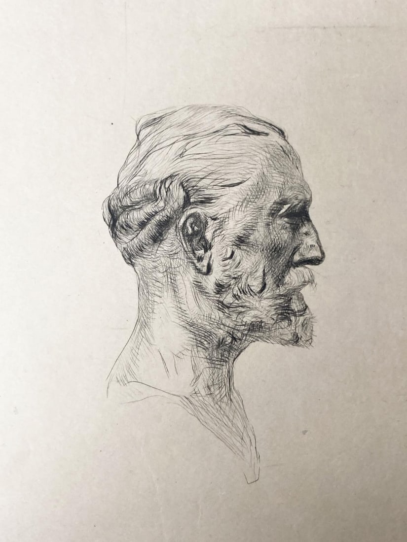 Auguste Rodin - Antonin Proust: Artist: Auguste Rodin Title: Antonin Proust Year: 1919 Dimensions: 16.5in. by 12.5in. Edition: From the rare limited edition Medium: Original engraving on paper