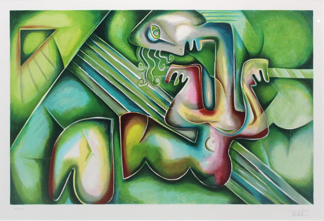 Alexandra Nechita - Reclining Woman: Artist: Alexandra Nechita Title: Reclining Woman Year: 2010 Dimensions: 25 1/4in. by 35 1/2in. Edition: From the rare limited A.P. edition of 18 Medium: Origina