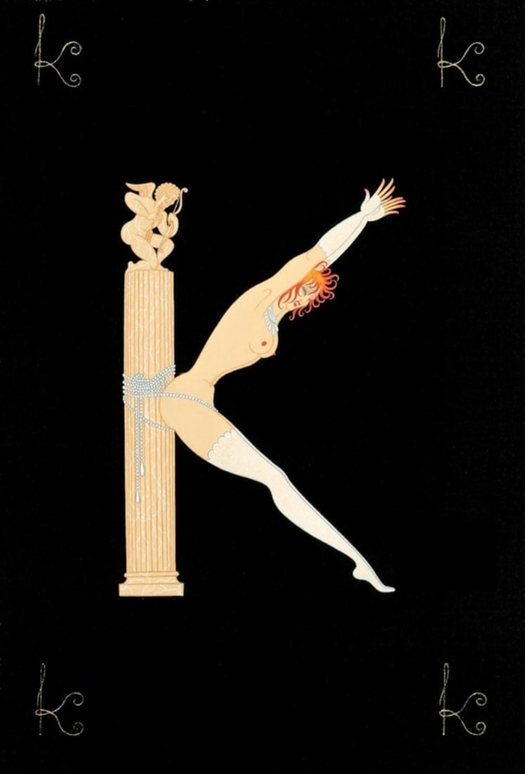 Erte - The Letter K: Artist: Erte Title: The Letter K Year: 1976 Dimensions: 19in. by 13 1/2in. Weight: 0 Edition: From the Rare Limited Edition 350 Publisher: Circle