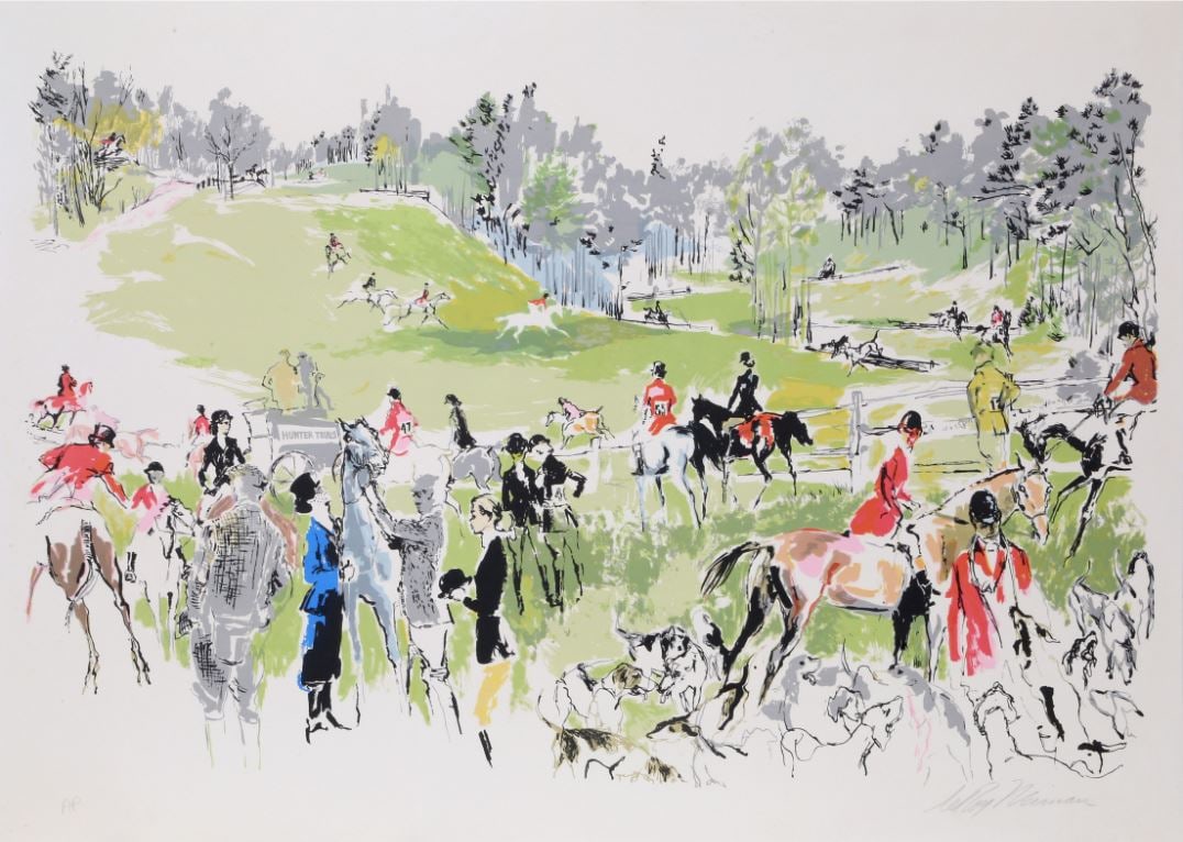 LeRoy Neiman - Hunter Trials: Artist: LeRoy Neiman Title: Hunter Trials Year: 1972 Dimensions: 37in. by 41in. Edition: From the rare limited edition Medium: Original serigraph in colors on p