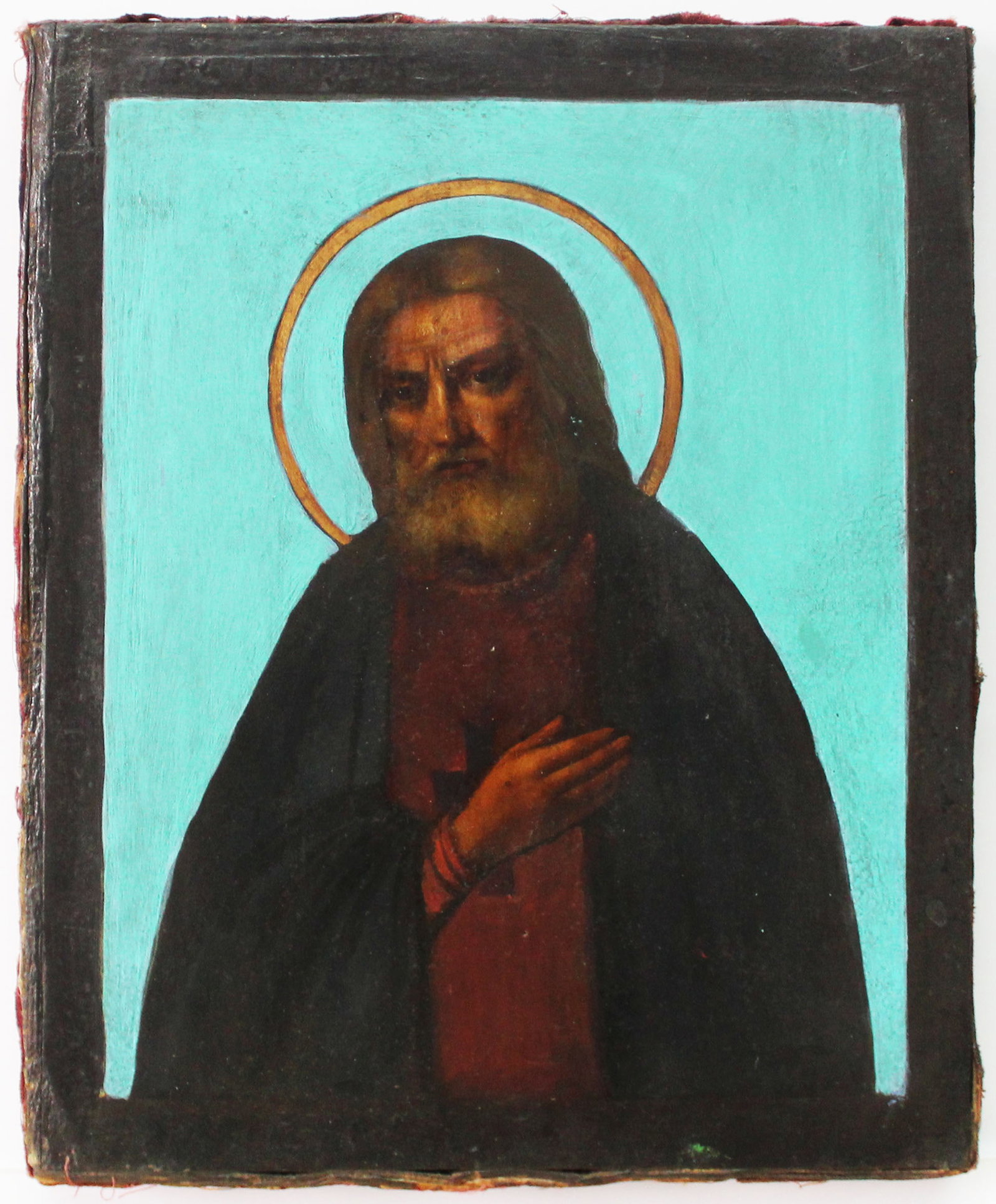 Unknown Artist - Seraphim of Sarov (Russian Icon): Artist: Unknown Artist Title: Seraphim of Sarov (Russian Icon) Year: c. 19th Century Dimensions: 8 5/8 x 10 1/2 in. Edition: Unique One of a Kind Artwork Medium: