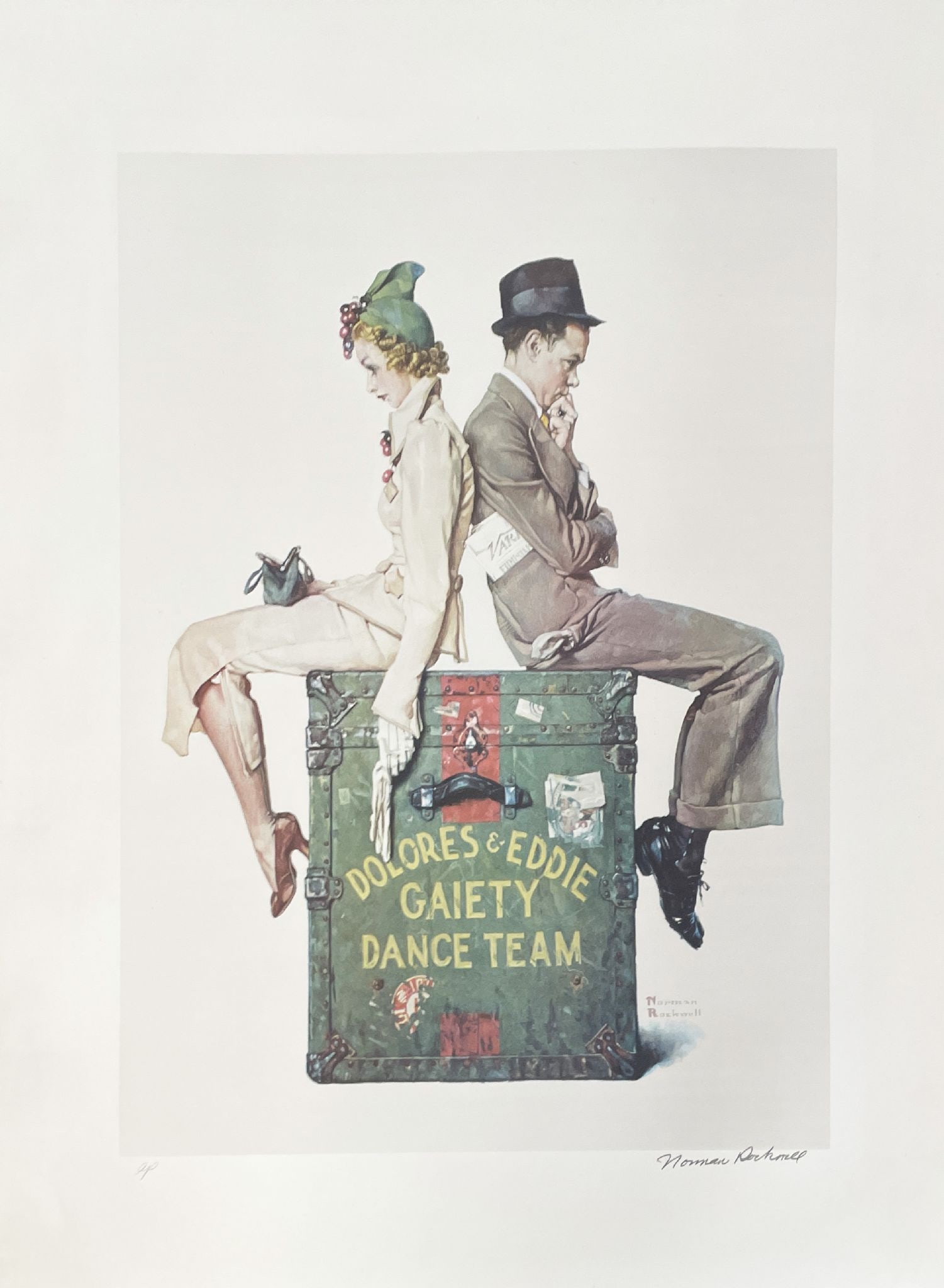 Norman Rockwell - The Final Curtain: Artist: Norman Rockwell Title: The Final Curtain Year: 1937 Dimensions: 30 x 24 in. Edition: From the rare limited AP edition Medium: Original lithograph in bla