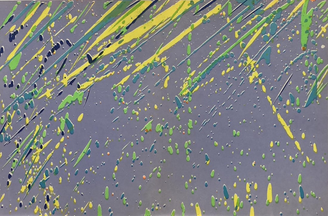 Walasse Ting - Double sheet I From Green Banana: Artist: Walasse Ting Title: Double sheet I From Green Banana Year: 1971 Dimensions: 11in. by 21.75in. Edition: From the rare limited edition Suite: Green Banana