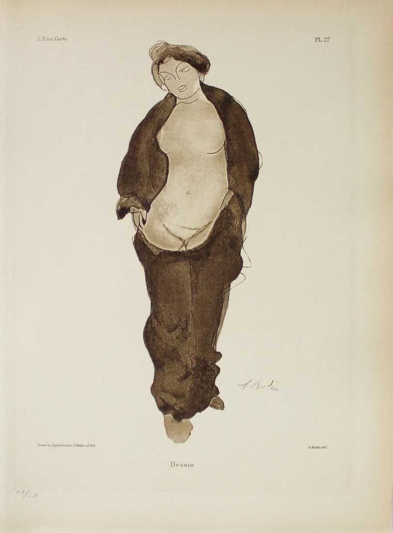 Auguste Rodin - Dessin: Artist: Auguste Rodin Title: Dessin Year: c. 1903 Dimensions: 9in. by 12in. Edition: From the Rare Limited Edition of 30 Publisher: Floury Paris Suit