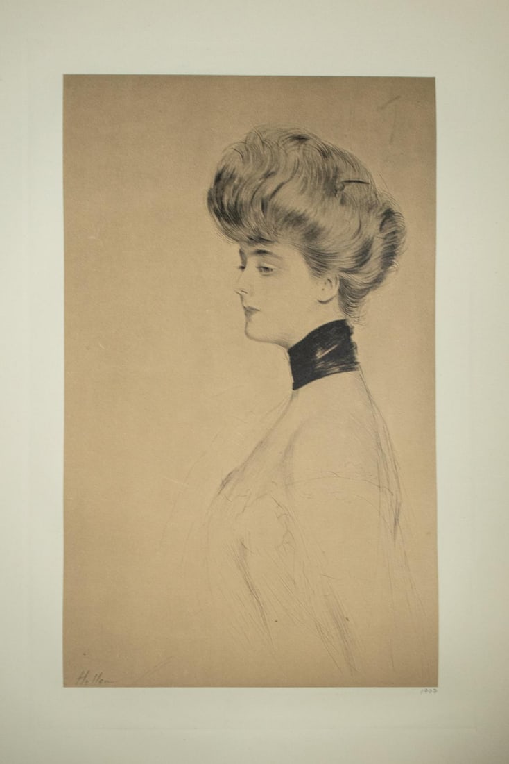 Paul Hellue - MRS. Law (A): Artist: Paul Hellue Title: MRS. Law (A) Year: 1907 Dimensions: 9in. by 13.75in. Edition: From the rare limited edition Suite: Gallery of Portraits Me