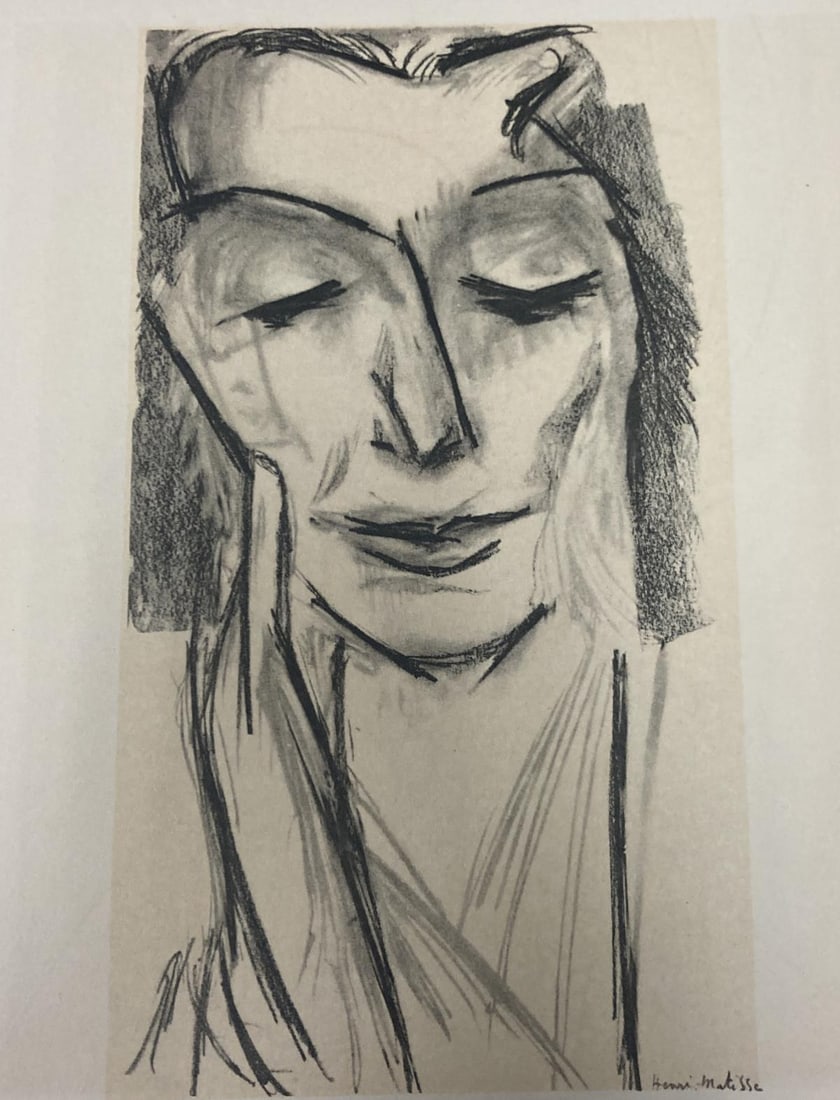 Henri Matisse (After) - Portrait 25: Artist: Henri Matisse (After) Title: Portrait 25 Year: 1954 Dimensions: 7 1/2`in. by 9 7/16in. Edition: From the rare limited edition Publisher: Andre Sauret Ed