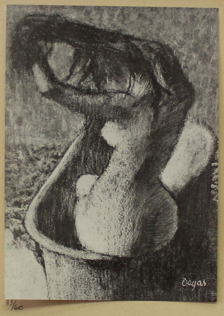 Edgar Degas (after) - Femme a la Baignoire: Artist: Edgar Degas (after)Title: Femme a la BaignoireYear: 1919Dimensions: 7.5in. by 10in.Edition: from the rare limited edition of 60Publisher: Imprimerie J. Langlois in Faubourg St-Martin