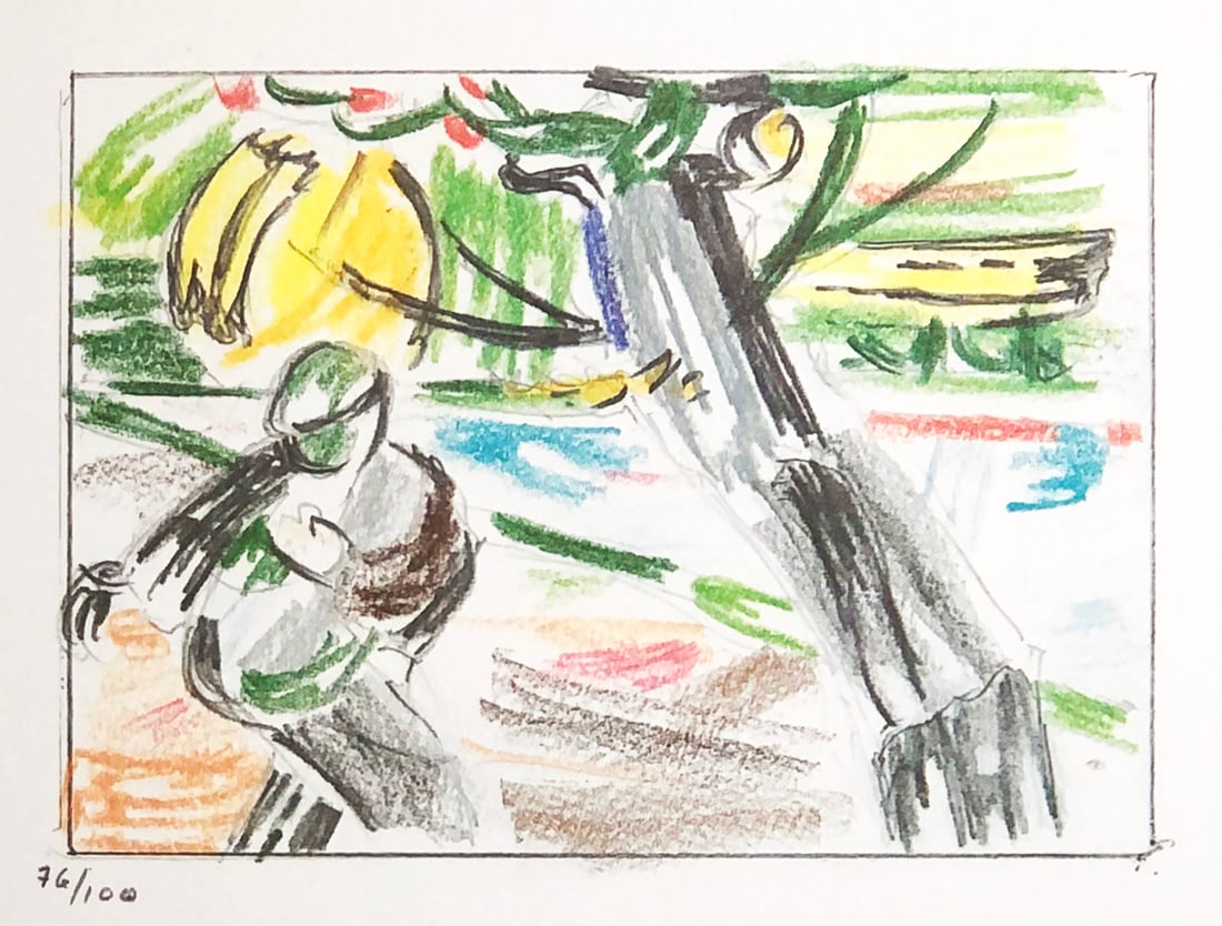 Roy Lichtenstein - The Sower: Artist: Roy LichtensteinTitle: The SowerYear: 1986Dimensions: 10.25in. by 7.5in.Edition: From the rare limited edition of 100Publisher: Harry N. Abrams New YorkSuite: Landscape SketchesMedium: