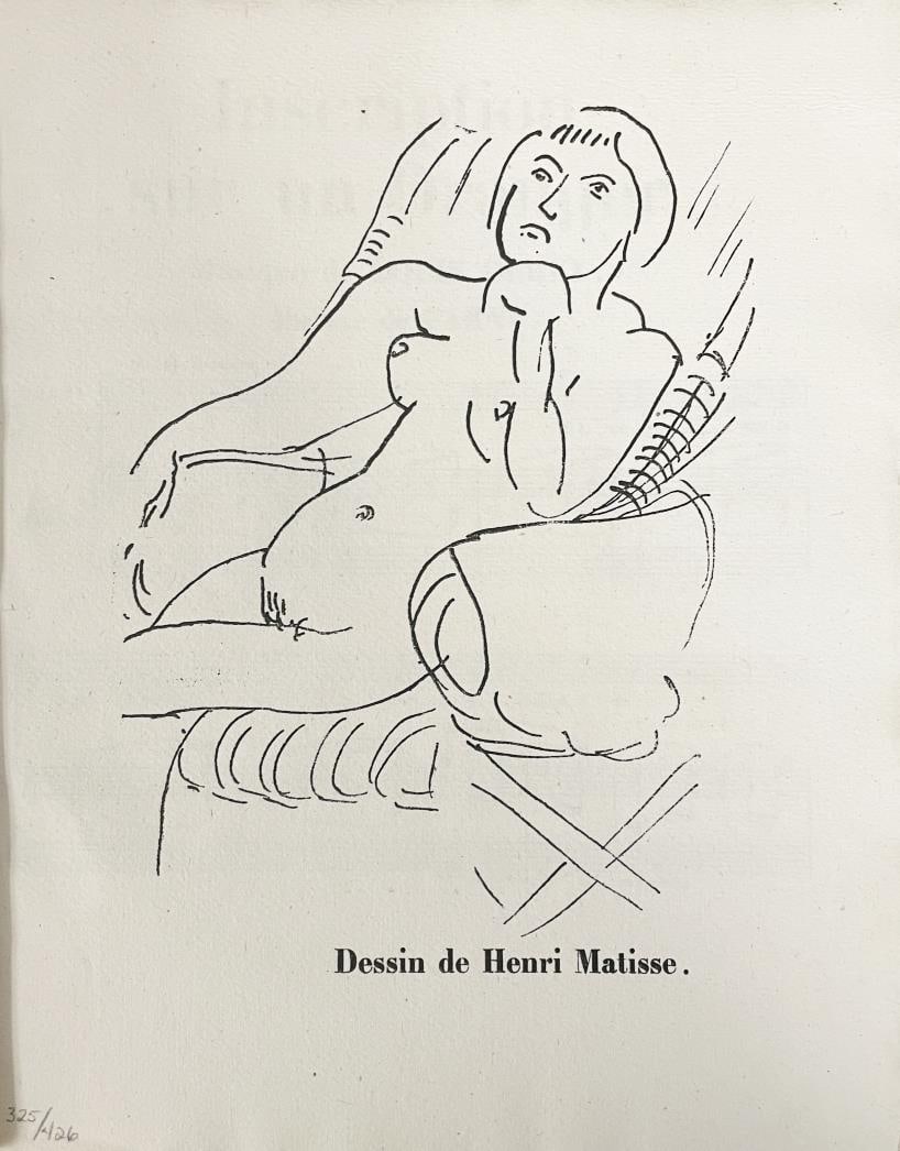 Henri Matisse - Dessin 3 (After): Artist: Henri Matisse Title: Dessin 3 Year: 1919 Dimensions: 11 1/2in. by 9in. Edition: From the rare limited editon of 420 Publisher: A La Belle Editions <