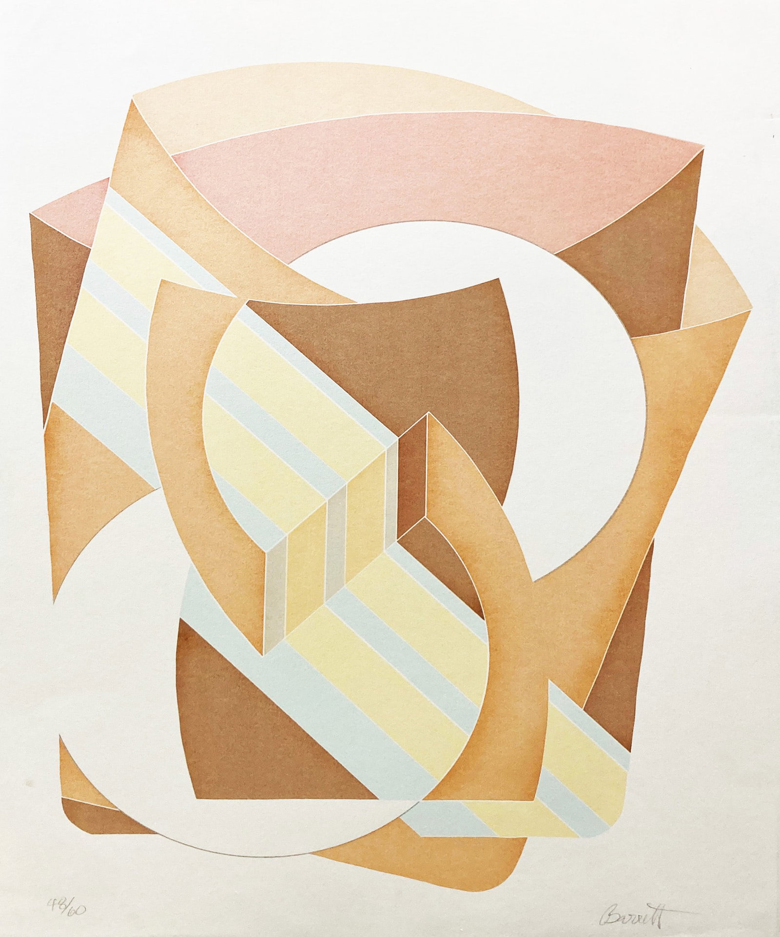 Thomas Barrett - Untitled: Artist: Thomas BarrettTitle: UntitledDimensions: 30 x 22 in.Edition: From the Rare Limited Edition of 60Medium: Lithograph in ColorsCondition: ExcellentSignature Details: Hand signedComes with Letter