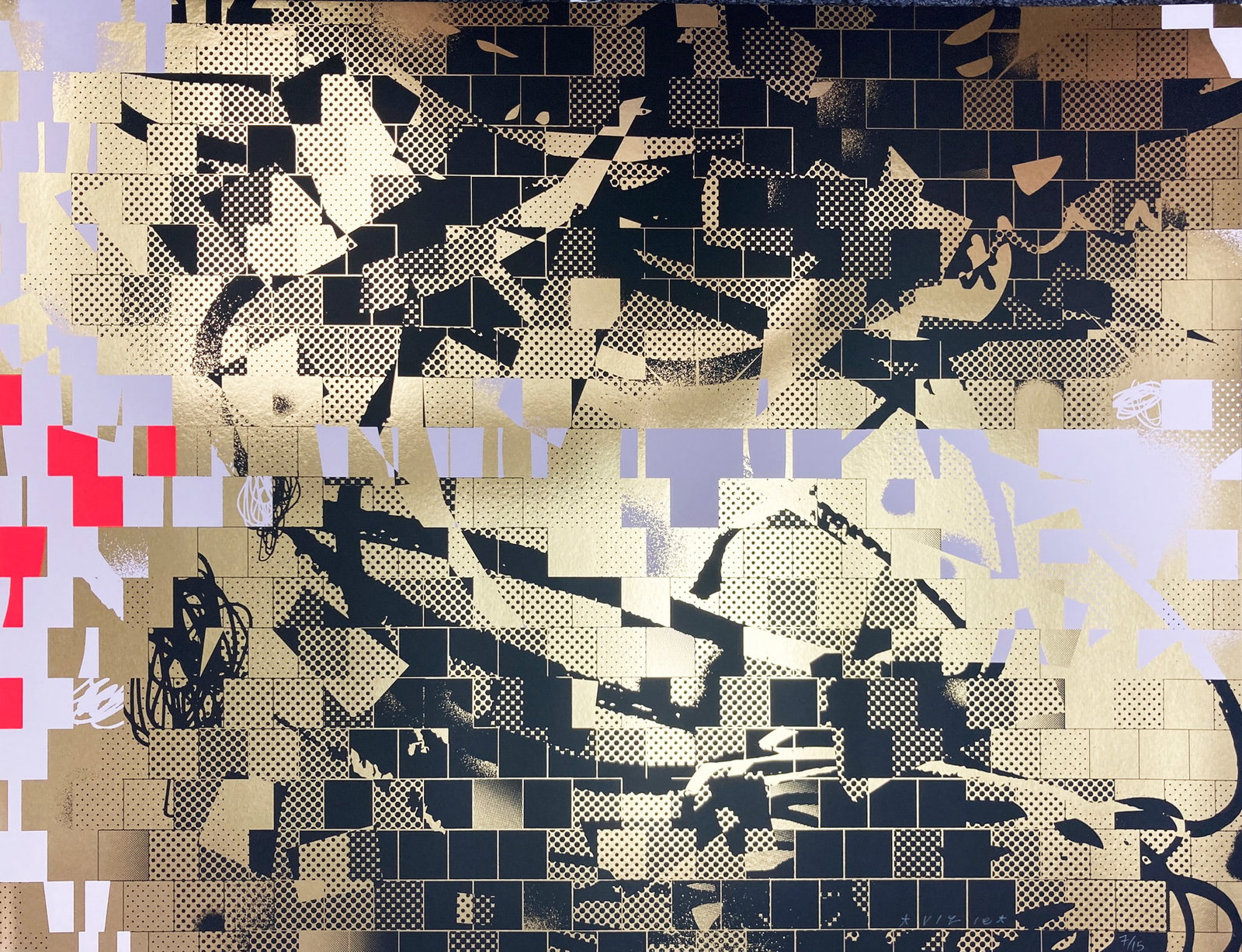 Vizie Vazzar - House Party (Gold): Artist: Vizie VazzarTitle: House Party (Gold)Year: 2021Dimensions: 19 x 25 in.Edition: From the rare limited edition of 15Medium: Original Screen Print in ColorsCondition: ExcellentSignature Details: