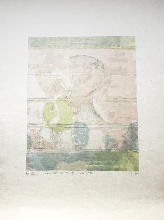 Henry Moore - Head: Artist: Henry Moore Title: Head Year: 1975 Dimensions: 17 1/2in. by 14in. Edition: From the Rare Limited Printers Proof Edition Medium: Original lithograph on p