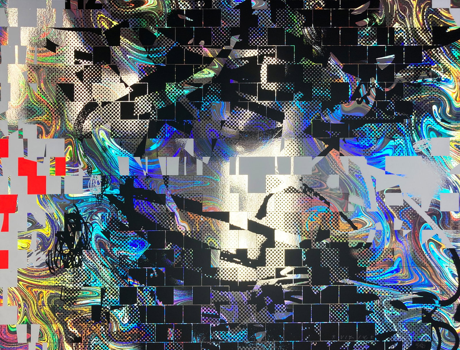 Vizie Vazzar - House Party (Iridescent): Artist: Vizie Vazzar Title: House Party (Iridescent) Year: 2021 Dimensions: 19 x 25 in. Edition: From the rare limited edition of 15 Medium: Original Screen Pri